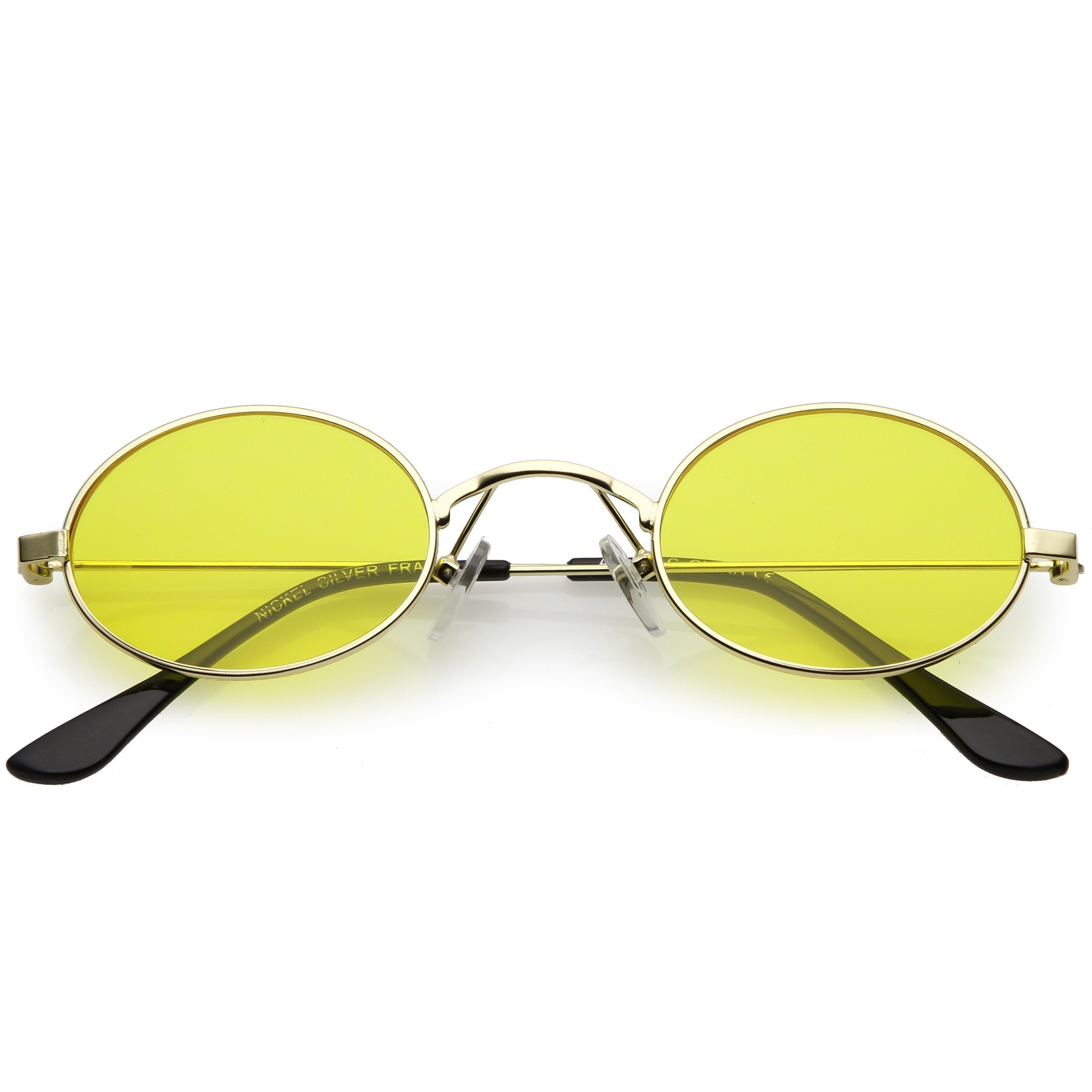 Small Oval Color Tone Metal Sunglasses - Image 6