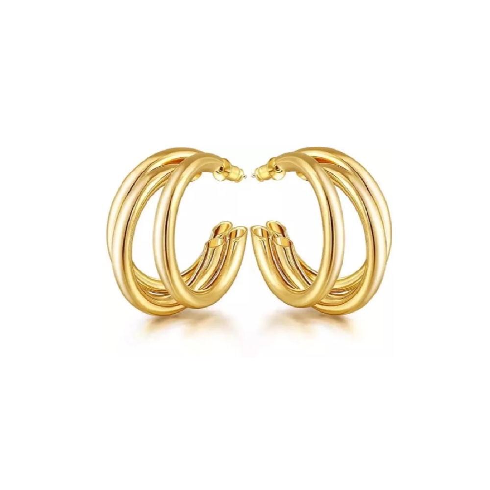 14K Gold Plated Hoop Earrings