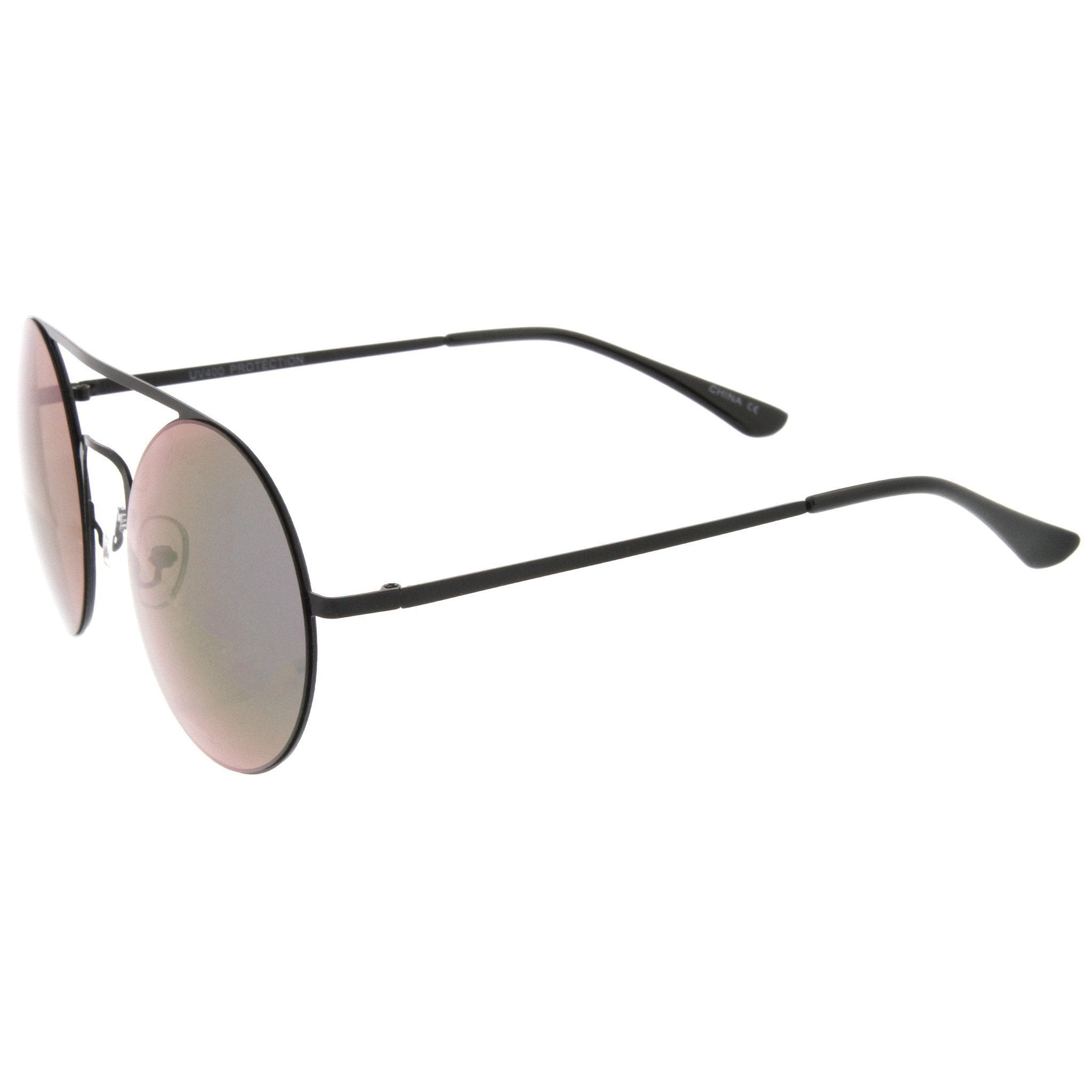 Modern Slim Round Mirrored Sunglasses - Image 2
