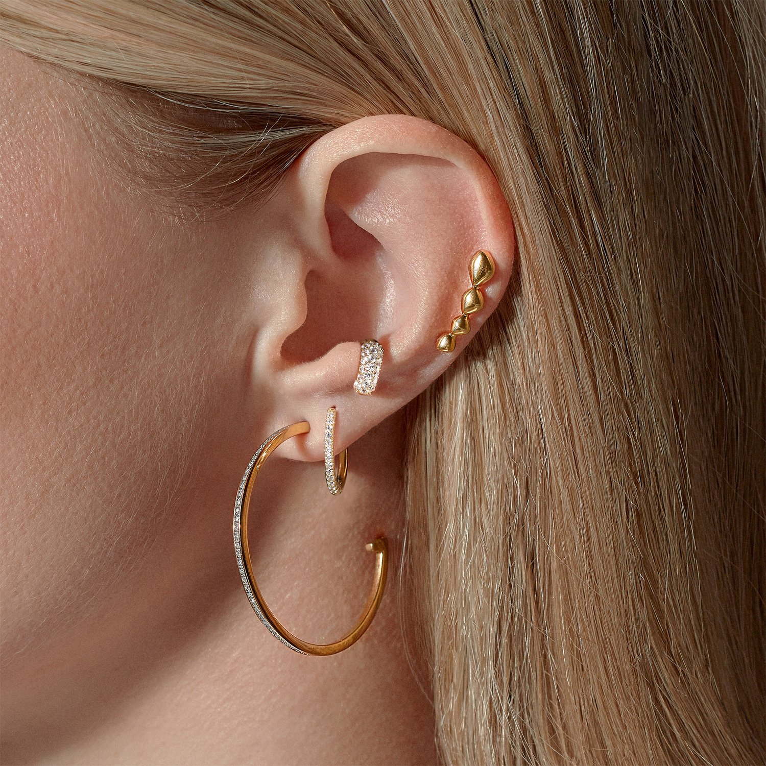 "Forever Lasting" Sterling Silver Hoop Earrings - Image 2