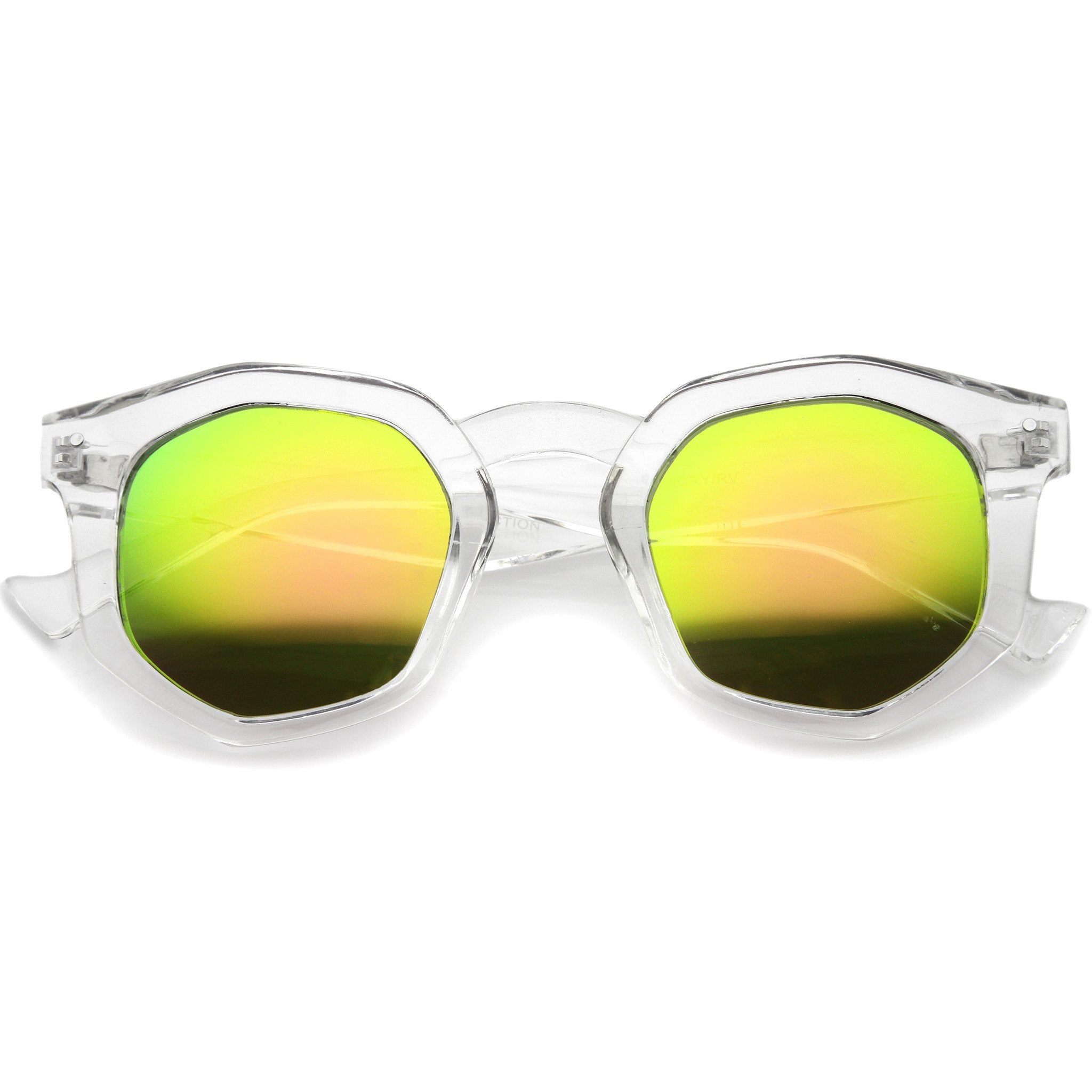 Geometric Colorful Translucent Hexagon Sunglasses - Image 7