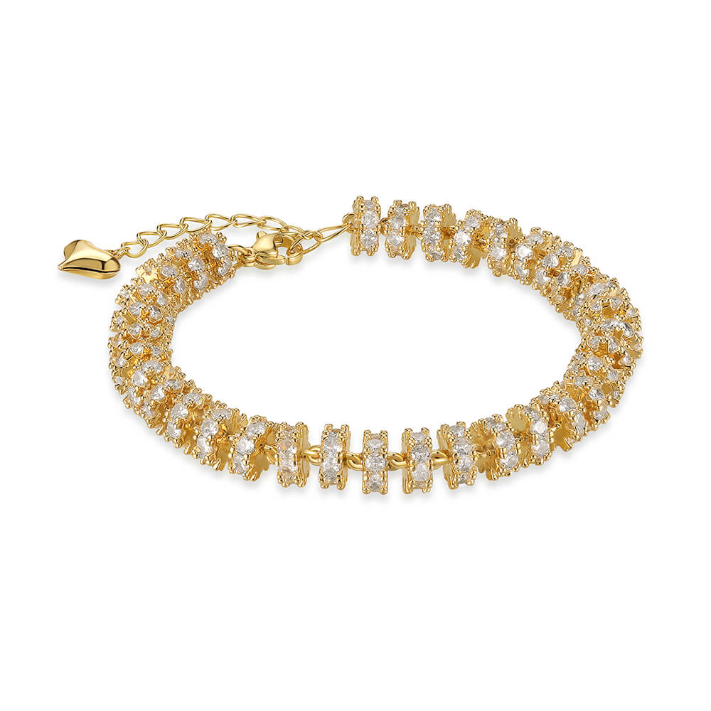Clear Sparkle Spacer Charm Bracelet