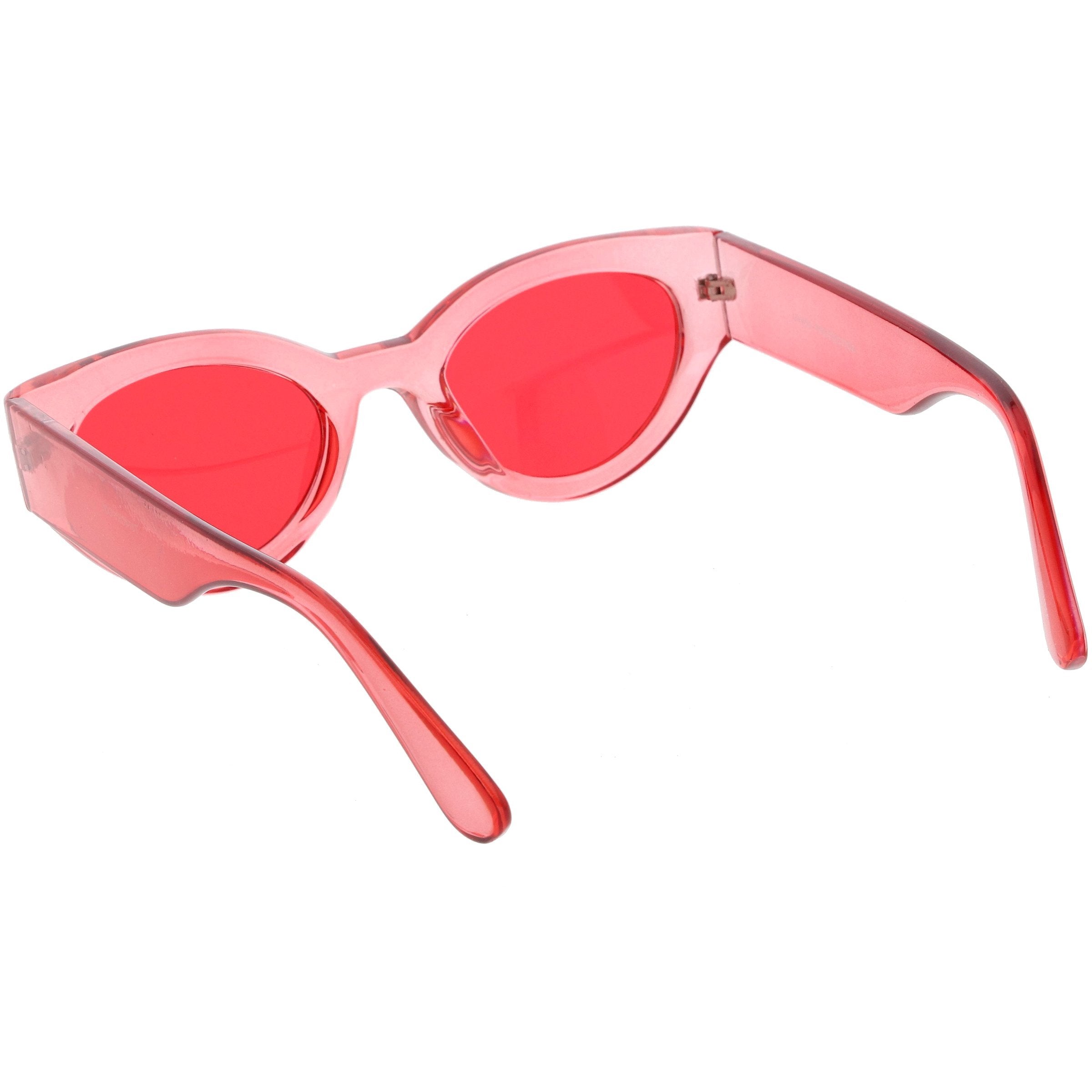 Retro Bold Translucent Color Tone Sunglasses - Image 3