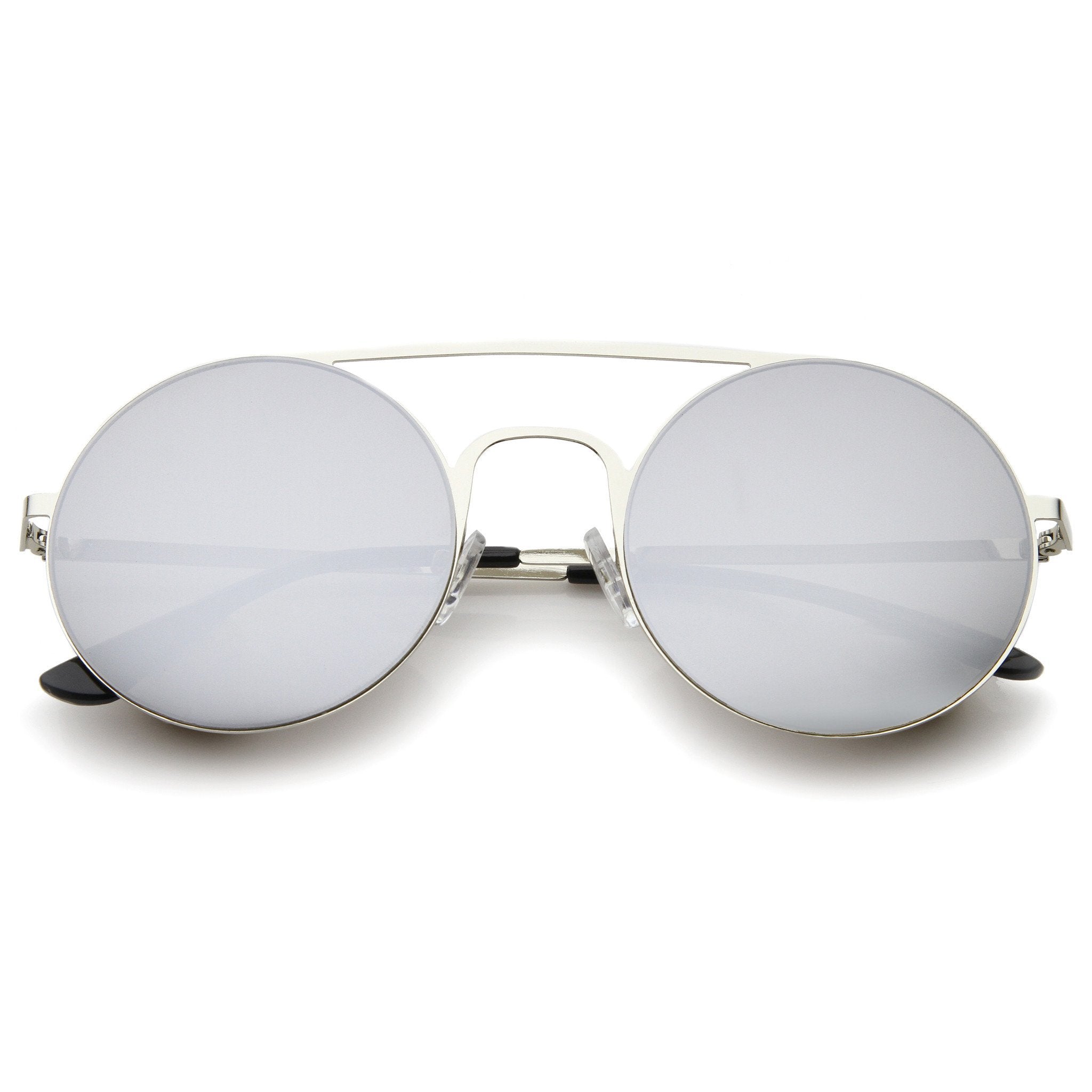Modern Slim Round Mirrored Sunglasses - Image 7