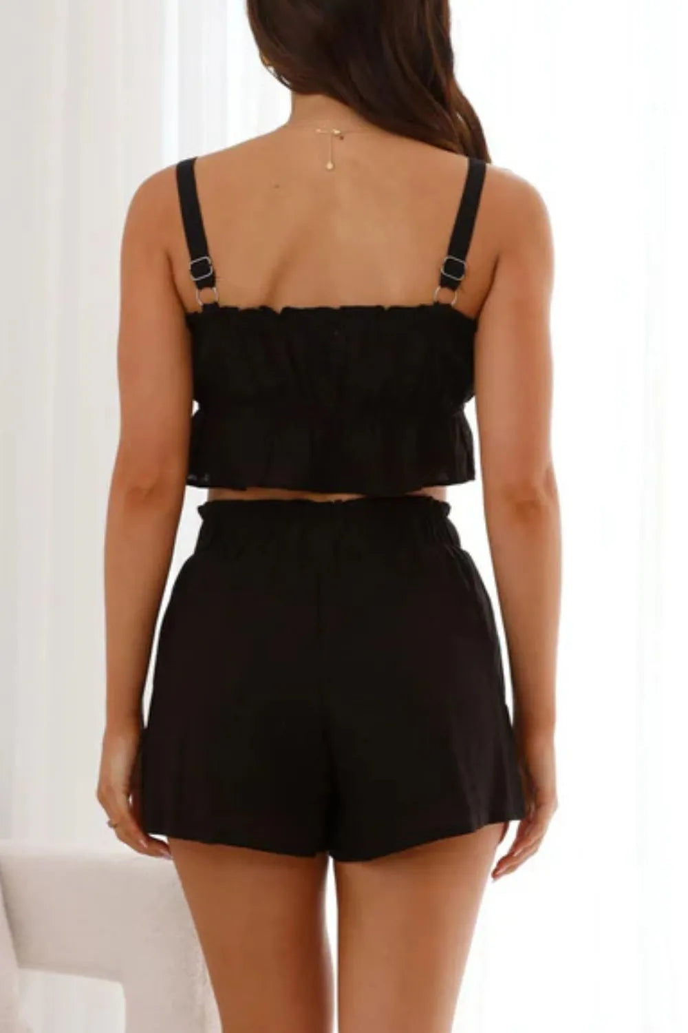 Ruffled Square Neck Cami and Shorts Set - Image 13