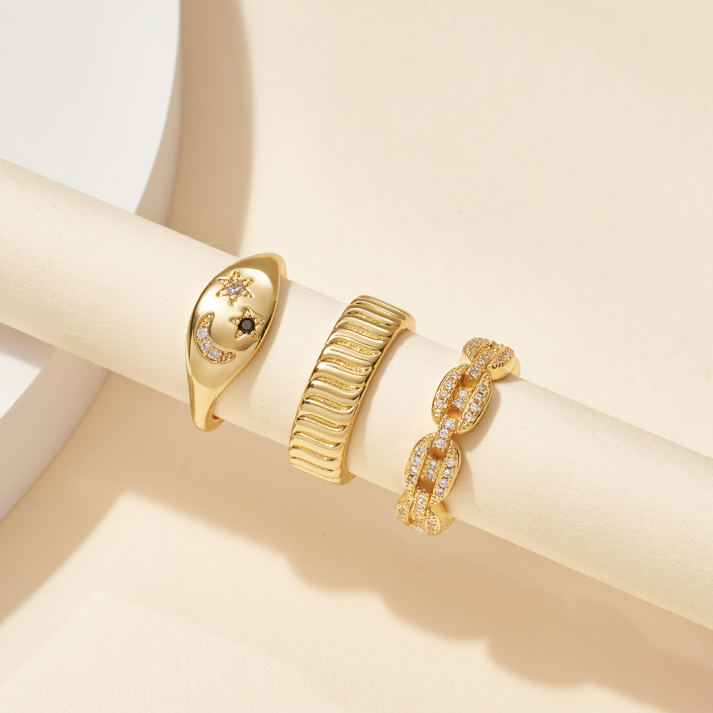 Trendy Adjustable Open Knuckle Rings For Women 3Pcs - Image 6