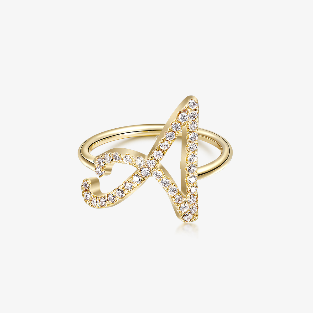 Trendy Gold Initial Ring - Image 5