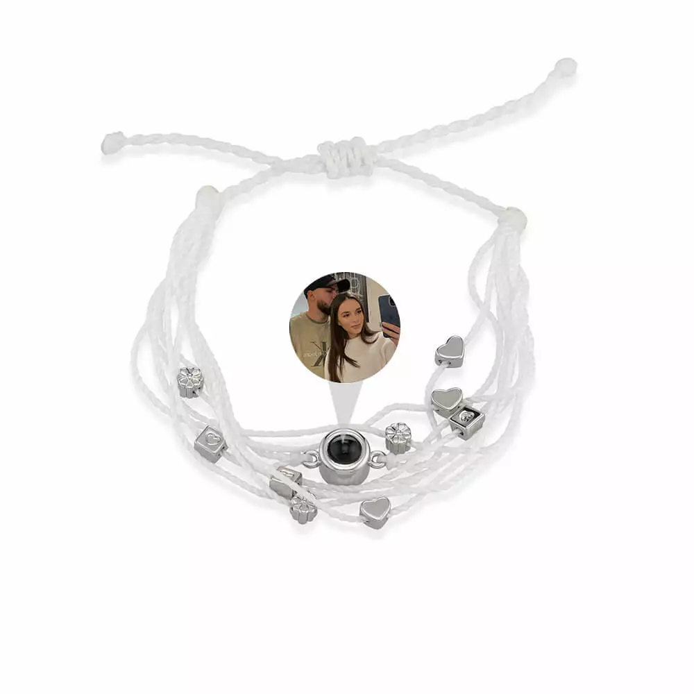 Layered Handmade Woven Rope Photo Projection Bracelet