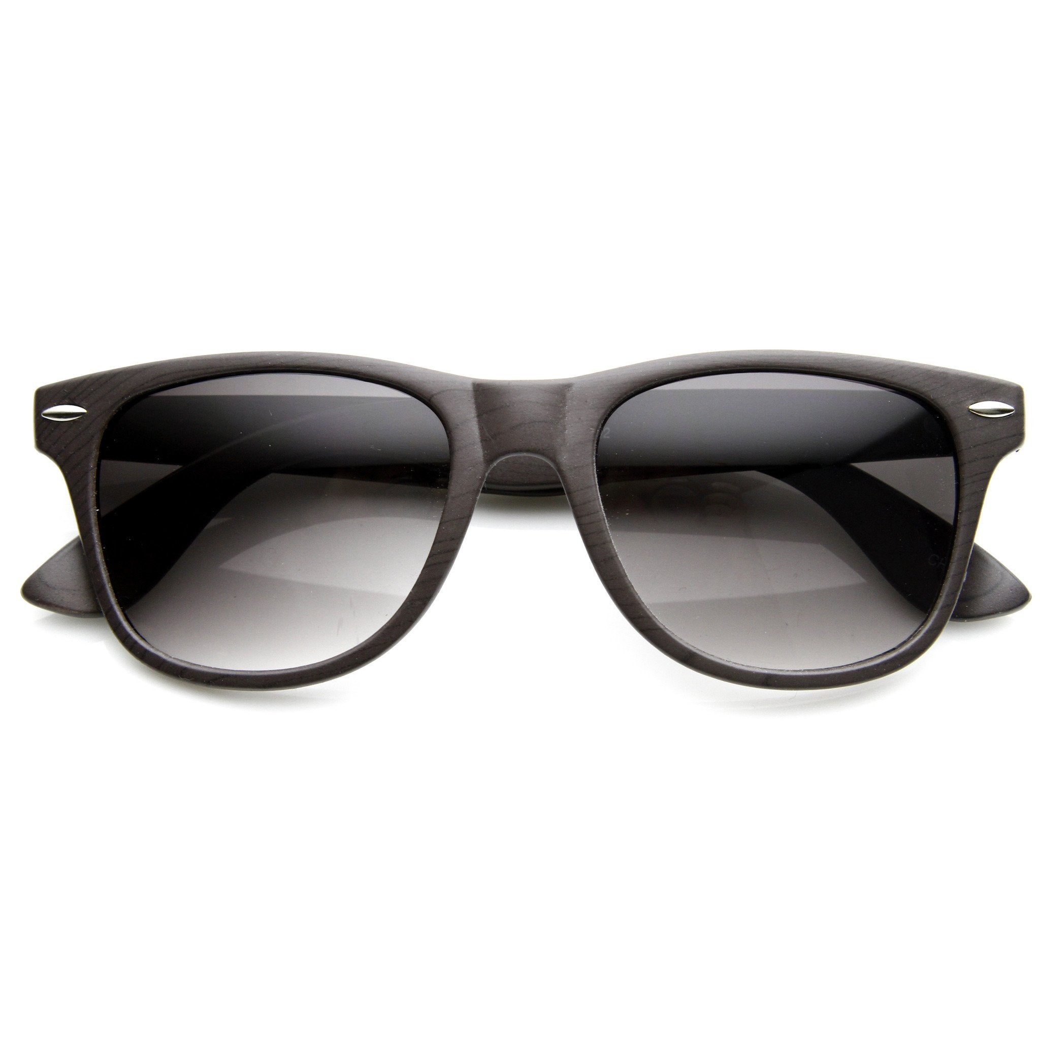 Wood Print Horned Rim Sunglasses - Image 5