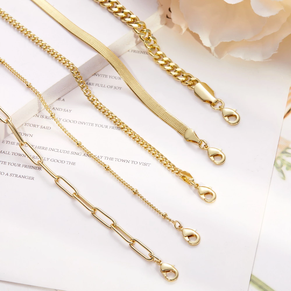 3mm Dainty 14k Gold Plated Cuban Link Foot Chain - Image 5