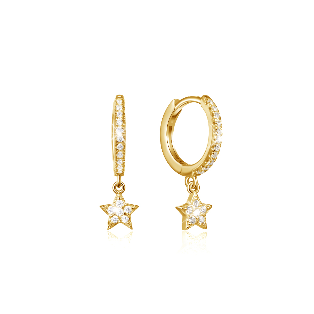 Shining Star Hoop Earrings