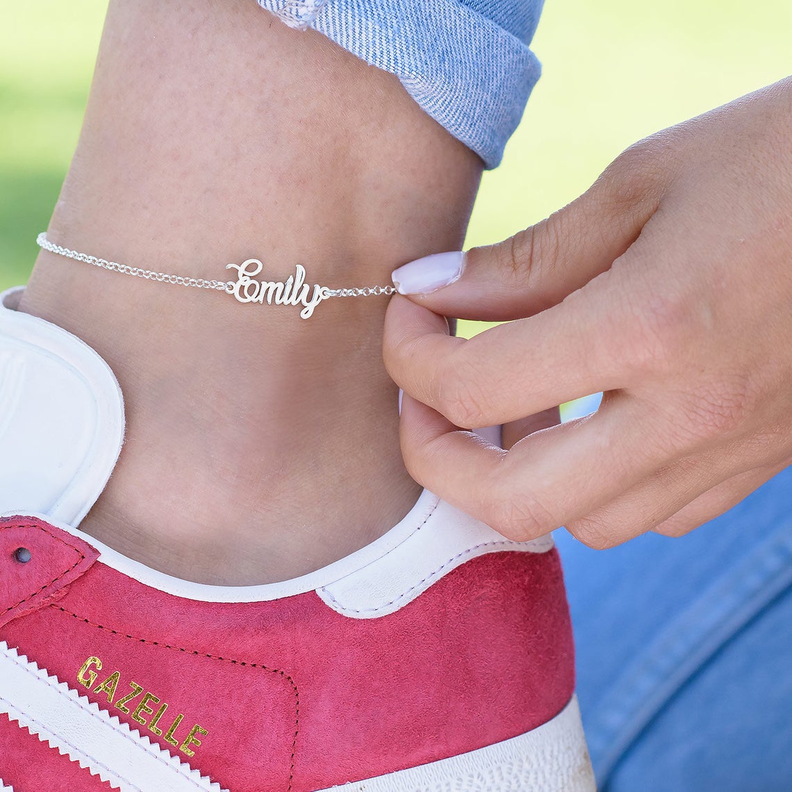 Simple Carrie Name Bracelet / Anklet - Image 4