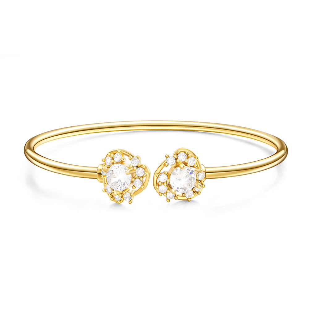 Classic Sunflower Bracelet Gold with Diamond Simulate