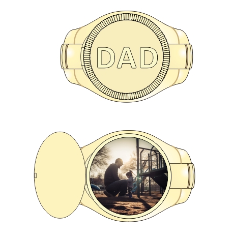 Personalized Father's Day Watch Strap Photo Ring