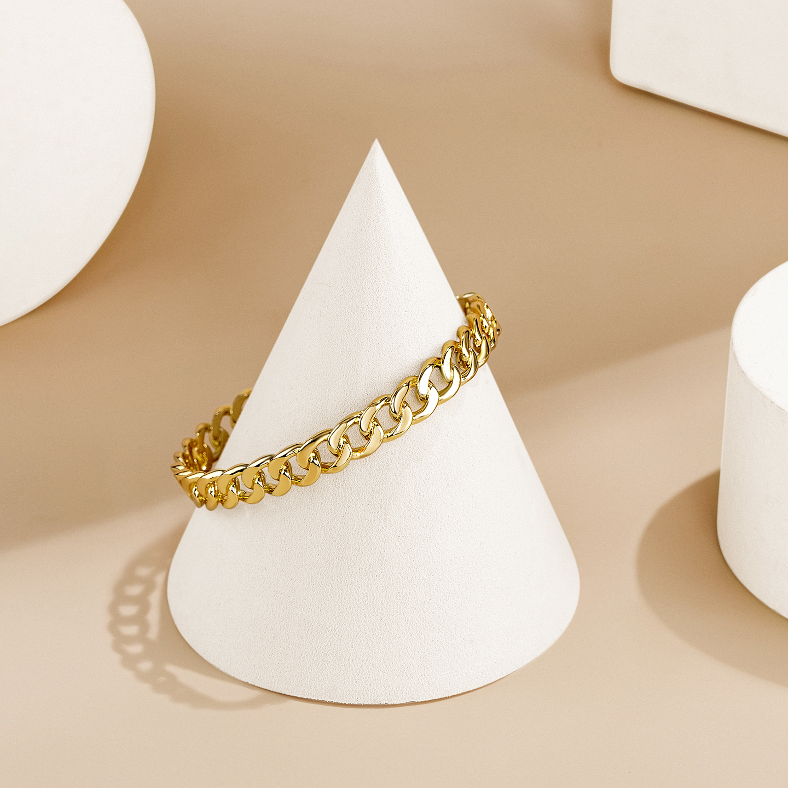 8MM 14K Gold Openwork Brass Bracelet - Image 6