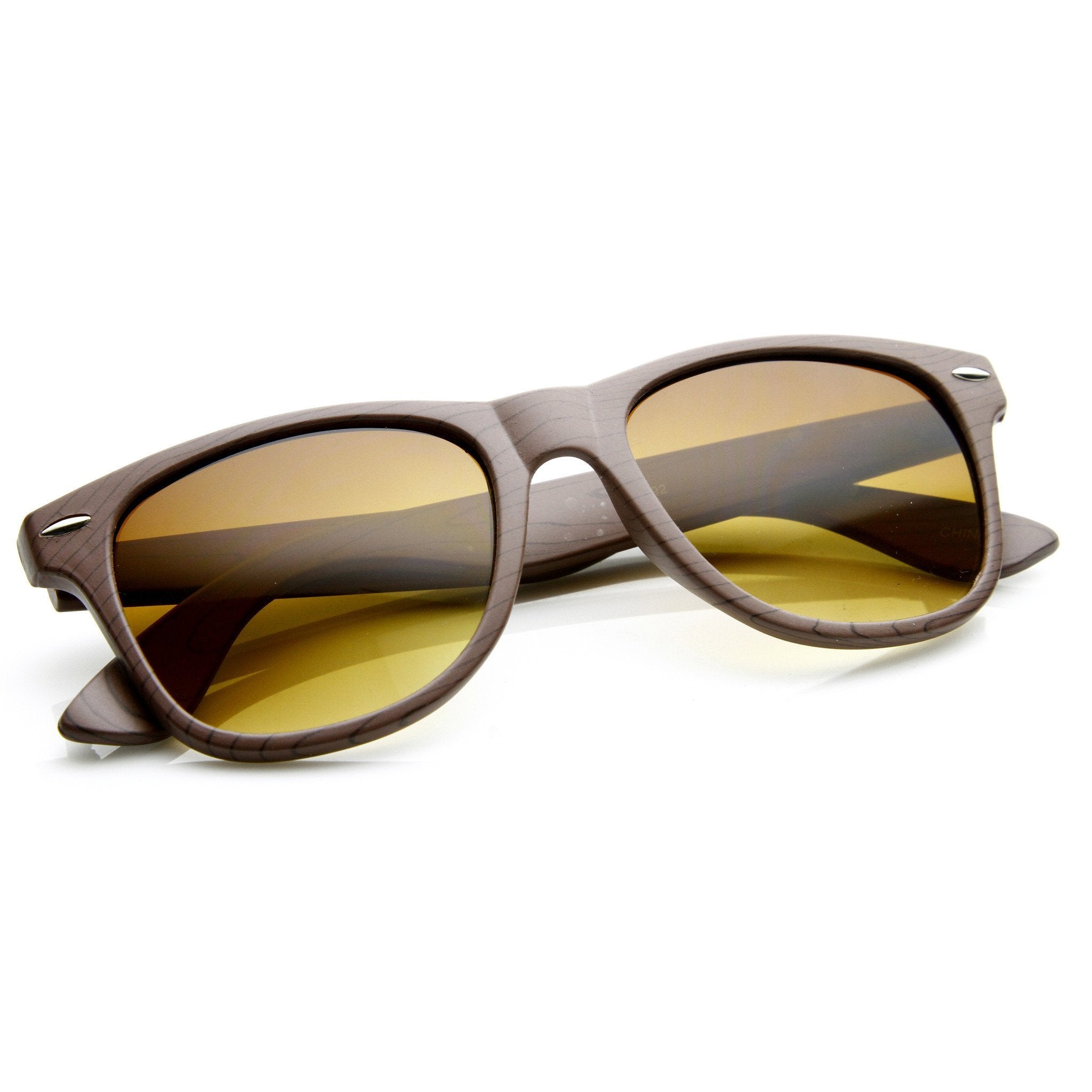 Wood Print Horned Rim Sunglasses - Image 2