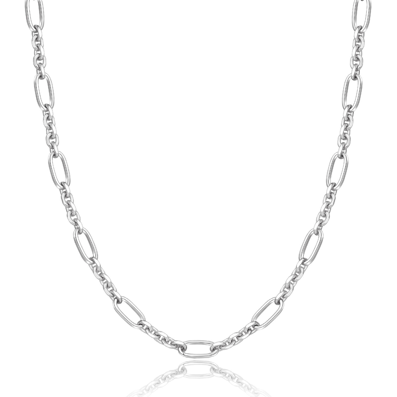 14K Gold Plated Textured Alternate Links Necklace - Image 6