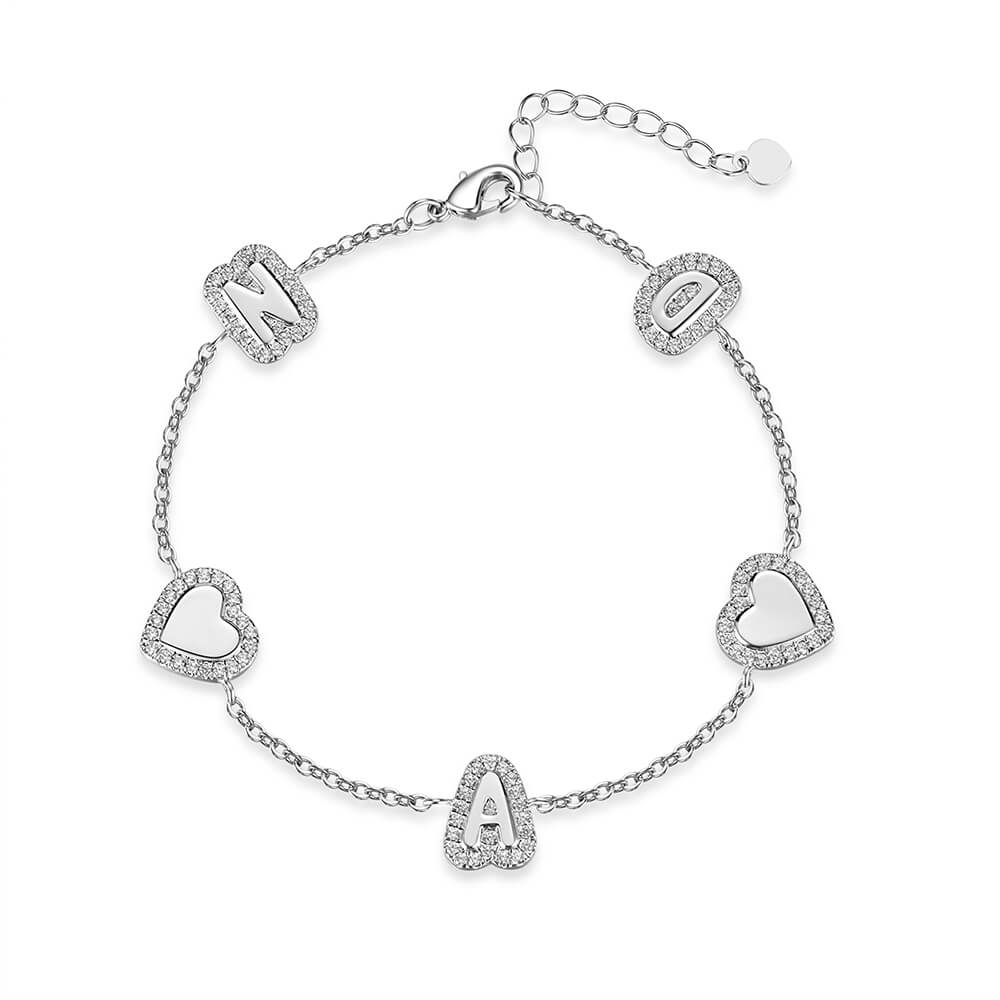 Bubble Letter Charm Bracelet