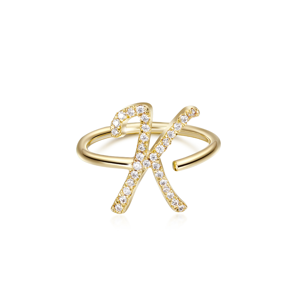Trendy Gold Initial Ring