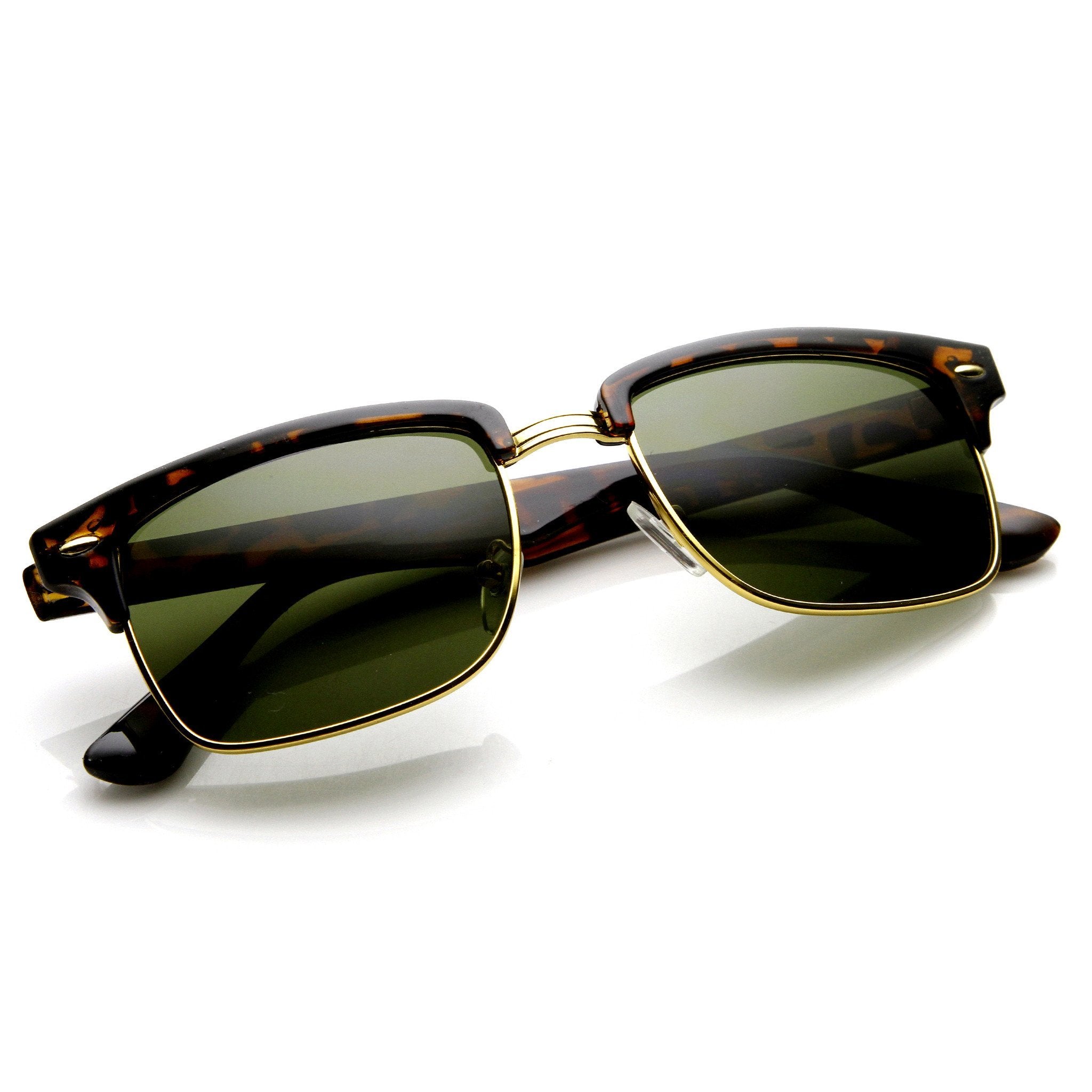 Square Half Frame Horned Rim Sunglasses - Image 2