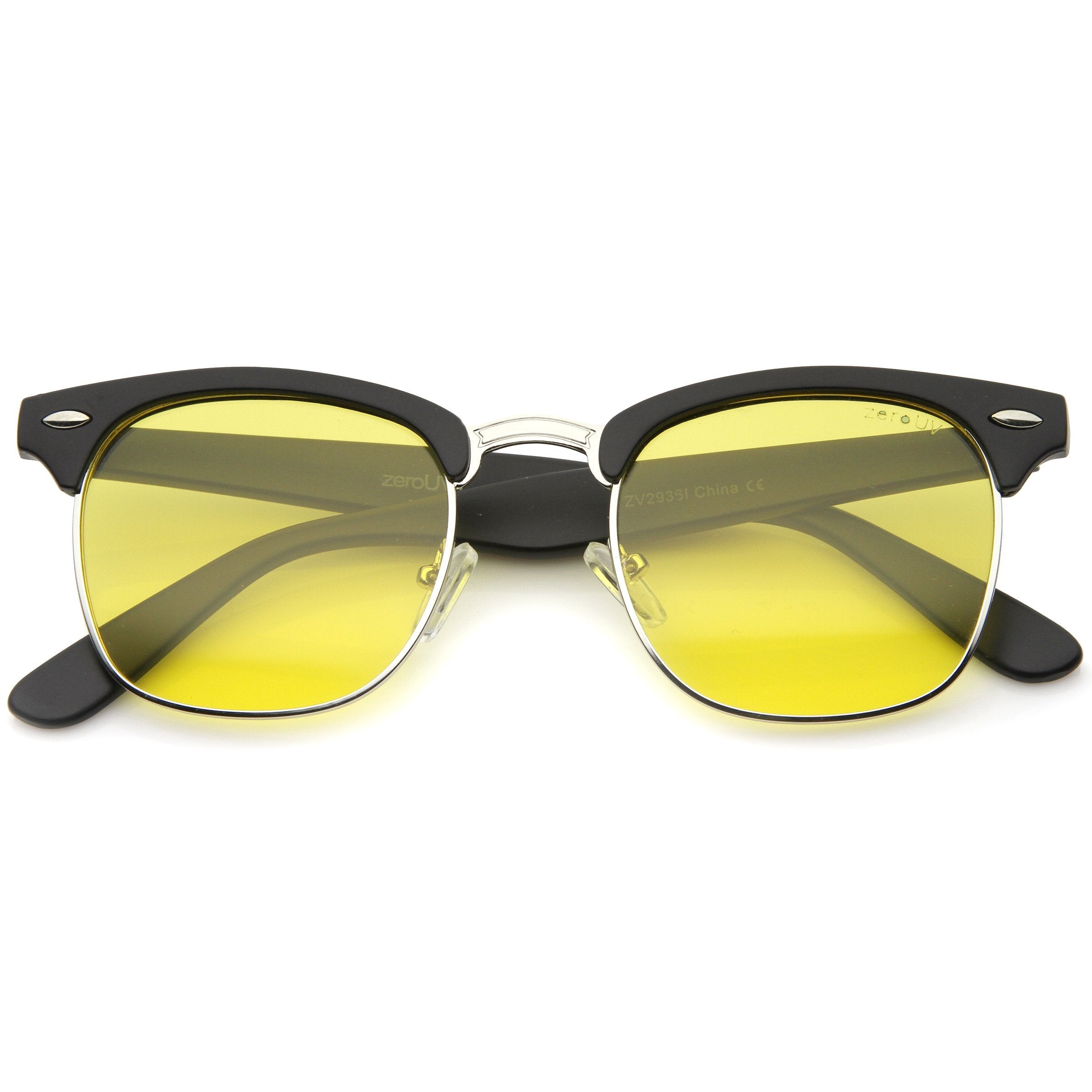 Half Frame Horned Rim Polarized Sunglasses