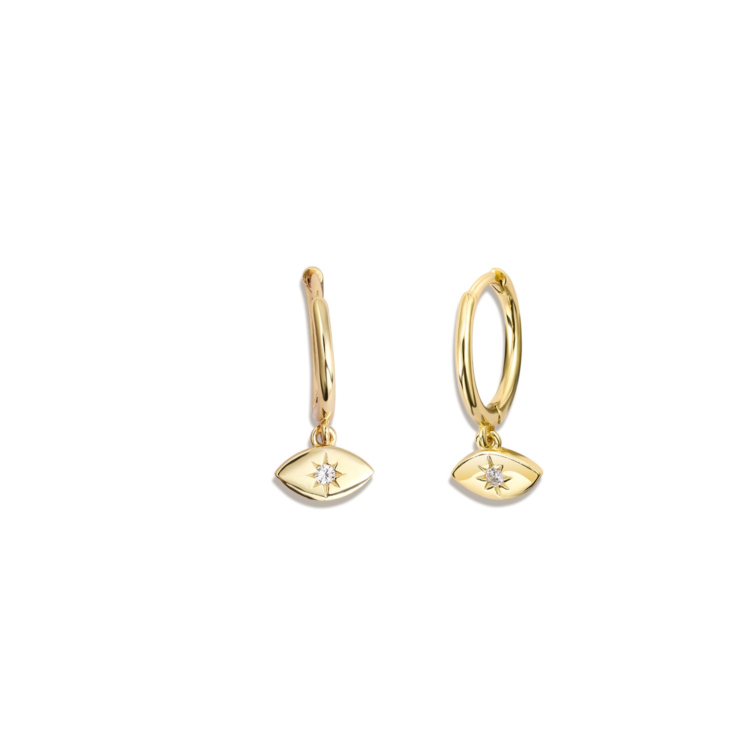 Mini Huggie Evil Eye Hoops