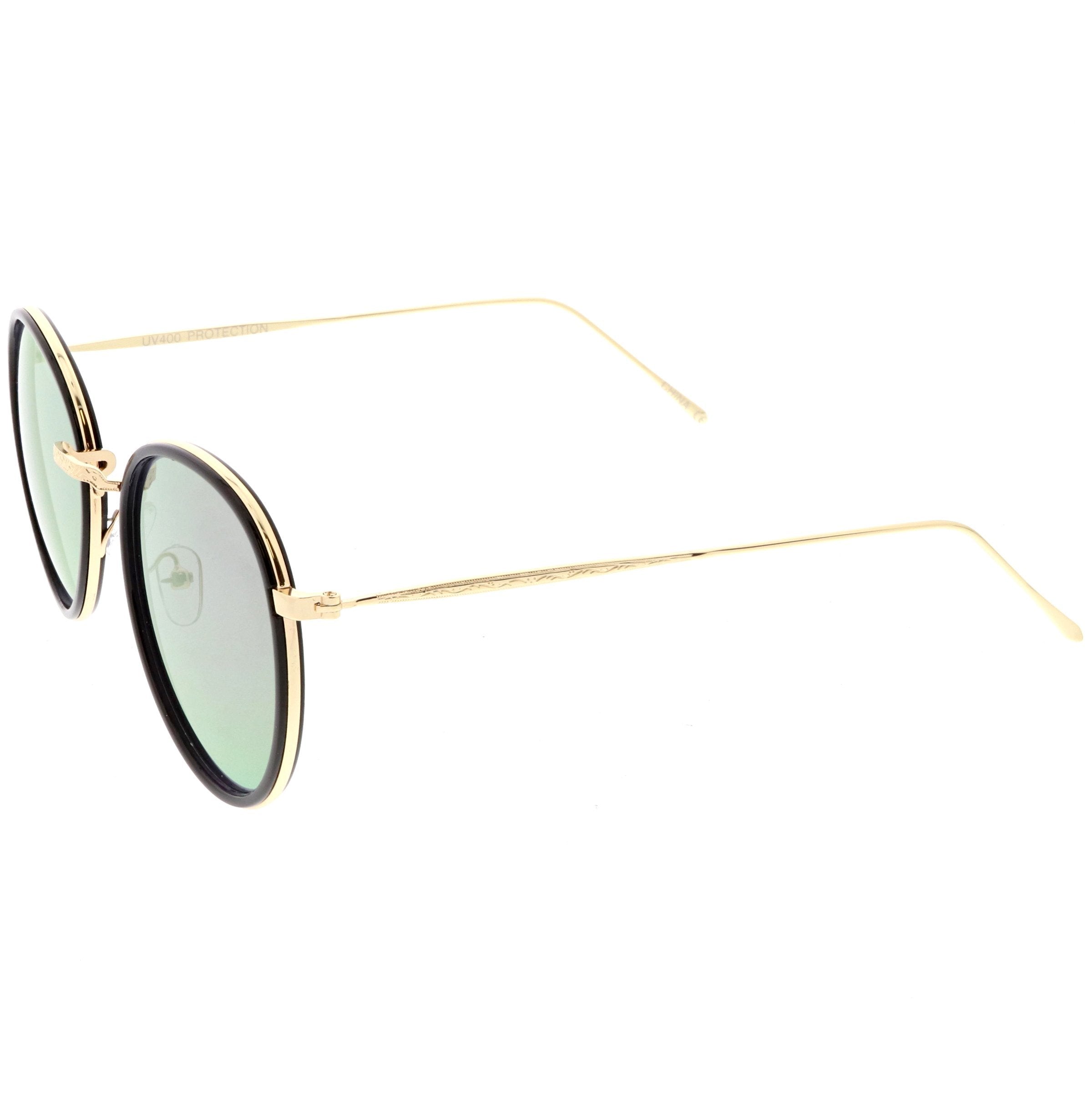 Modern Mirrored Flat Lens Aviator Sunglasses - Image 2