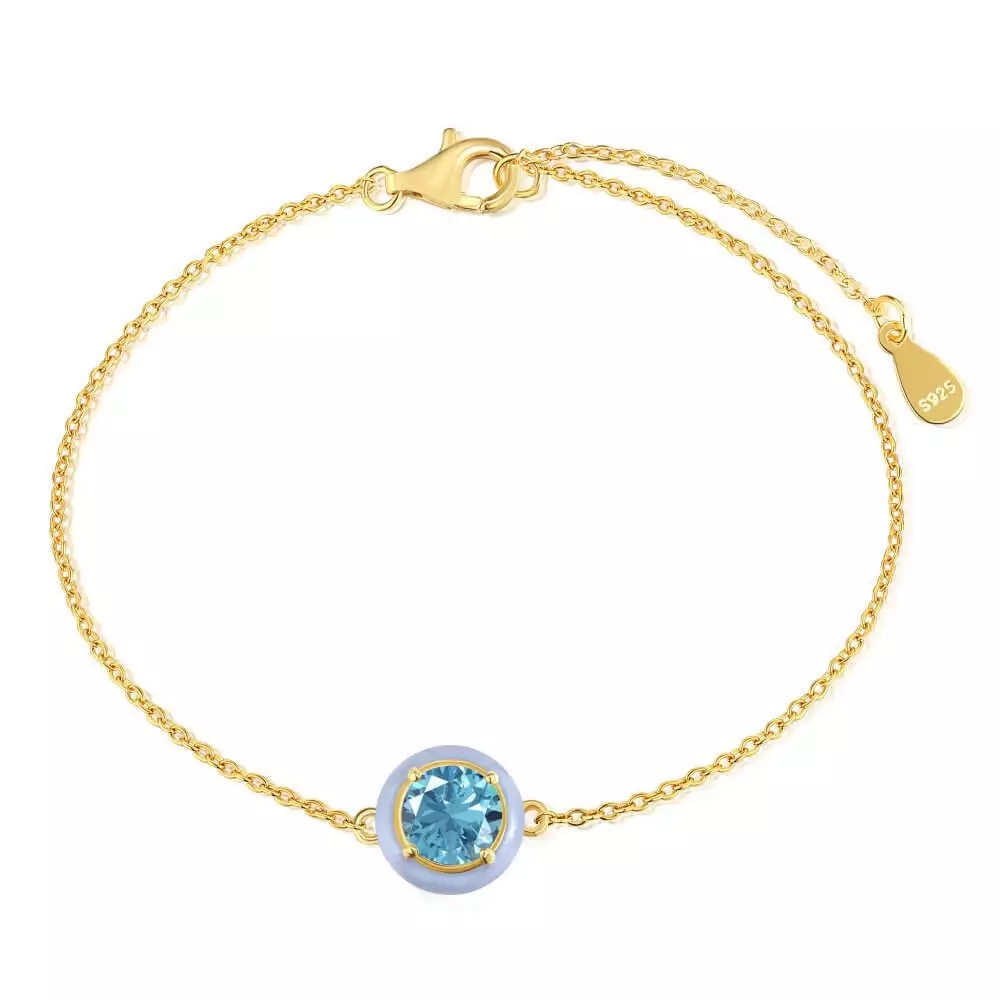 Enamel Macaron Round Zircon Bracelet - Image 2