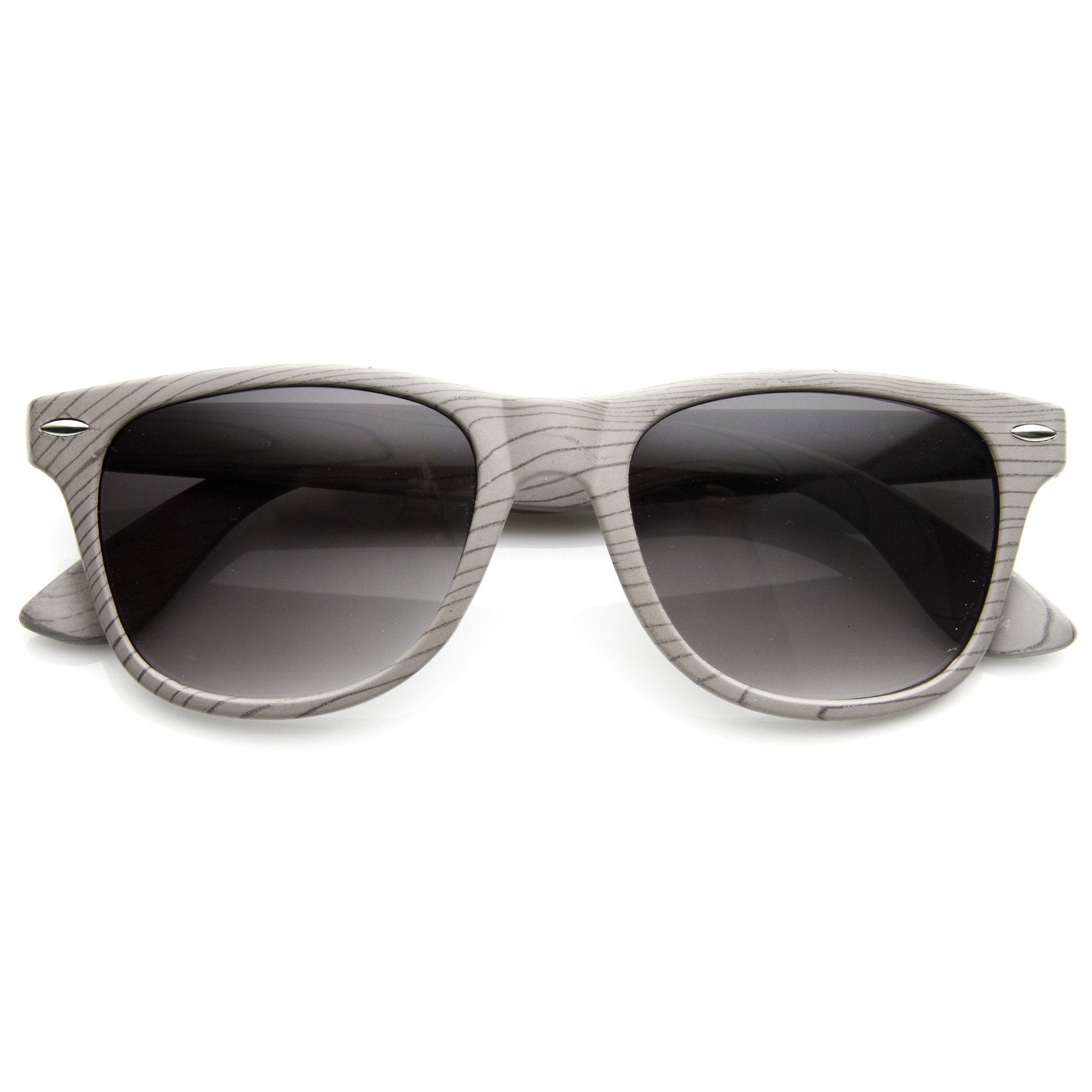 Wood Print Horned Rim Sunglasses - Image 6