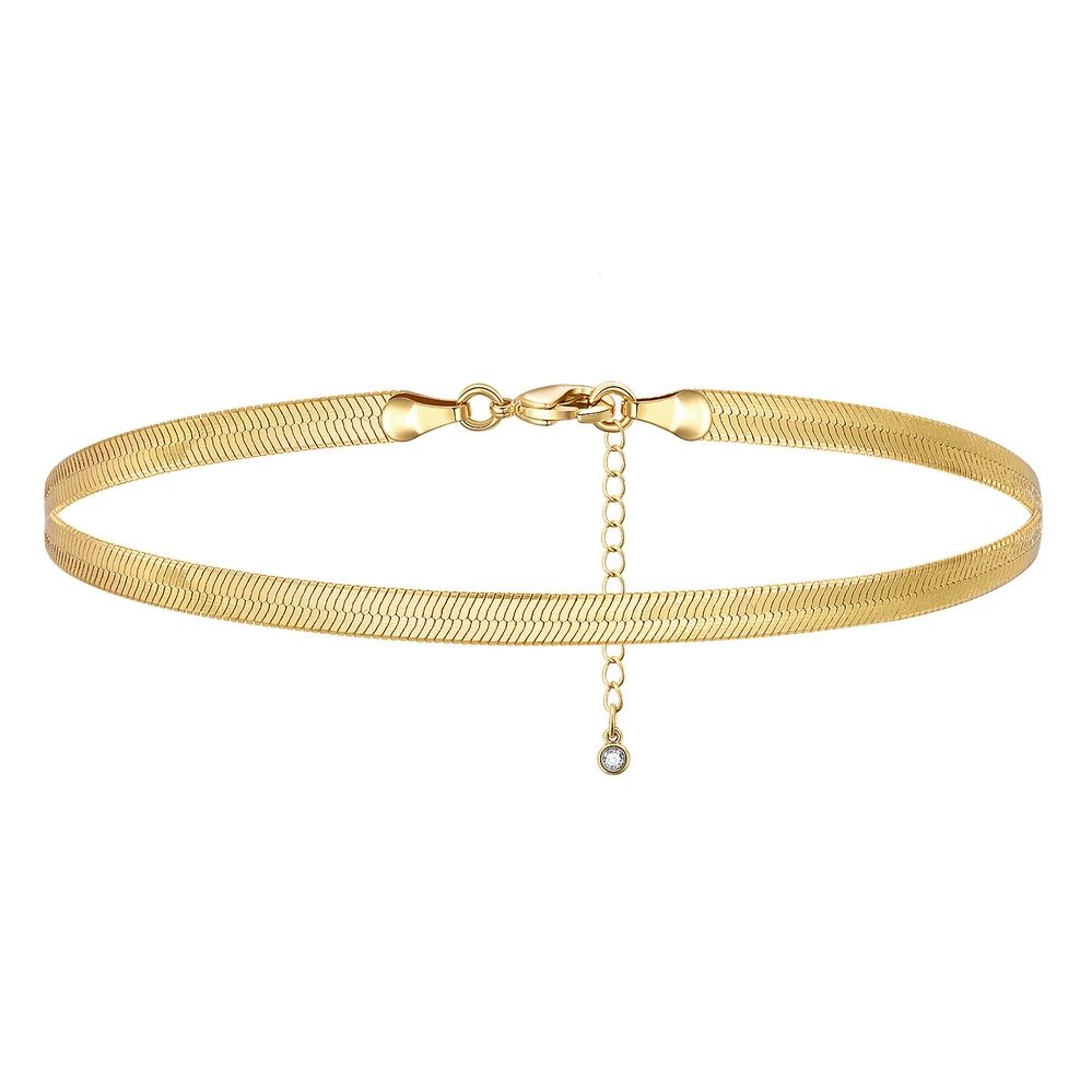 4mm 14K Gold Snake Anklet Cuban Link