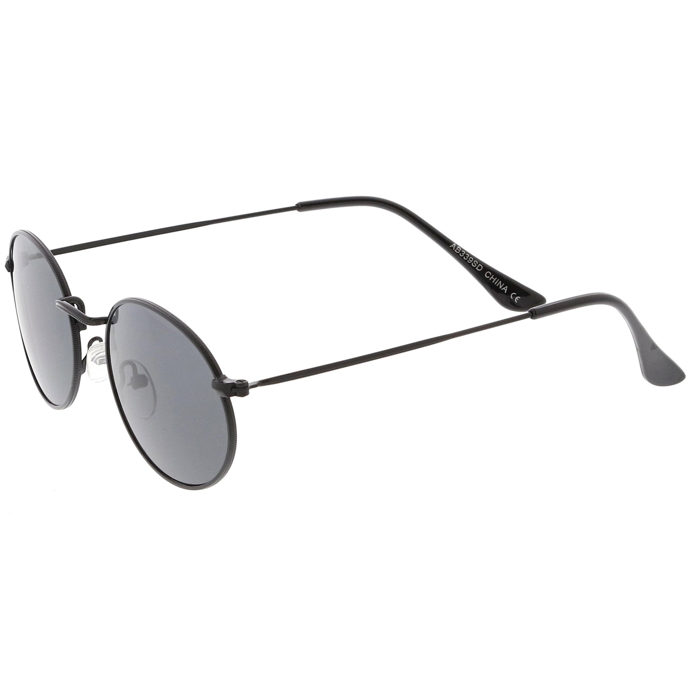 Small 1990's Round Oval Metal Sunglasses - Image 2