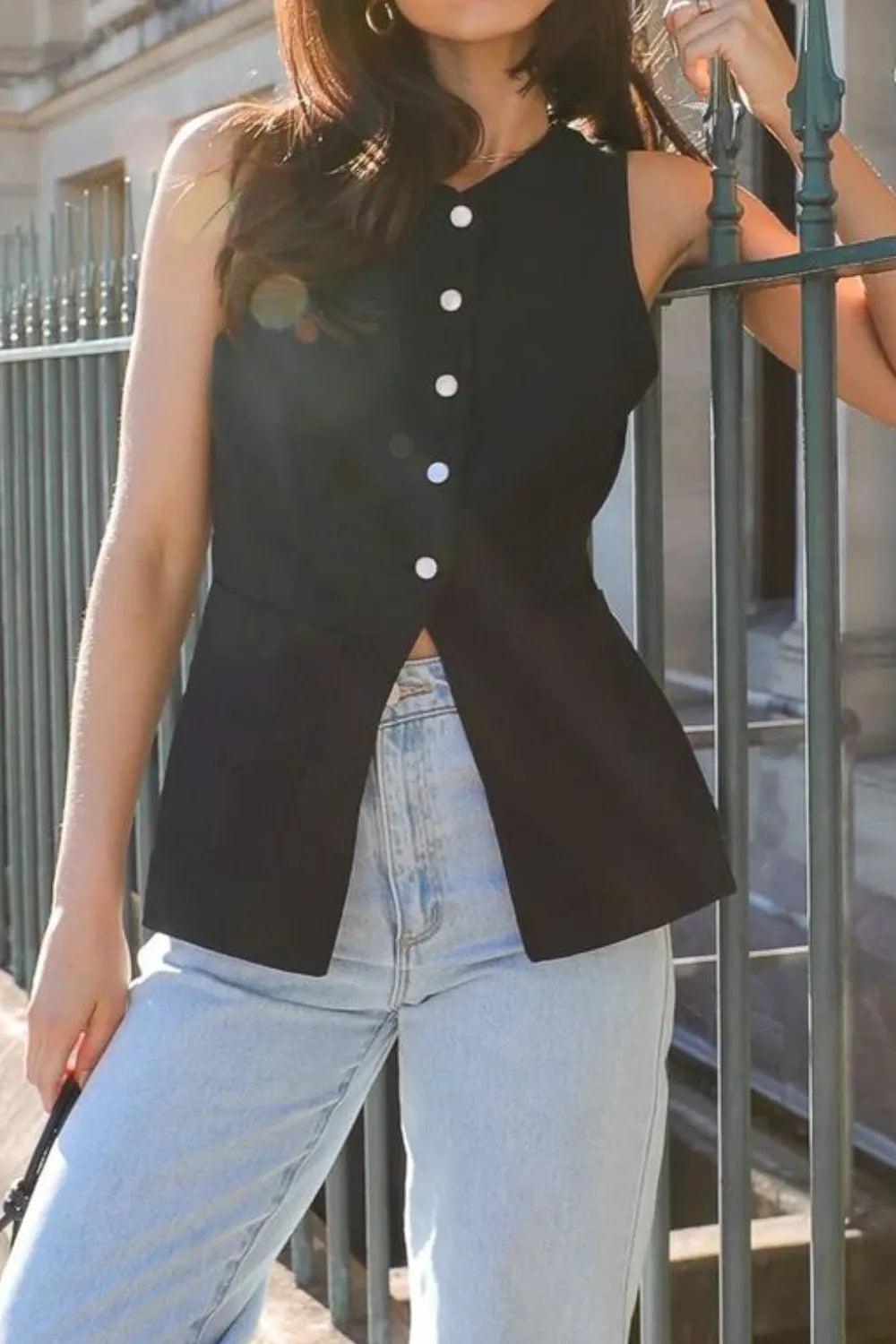 Button Down V-Neck Vest - Image 11