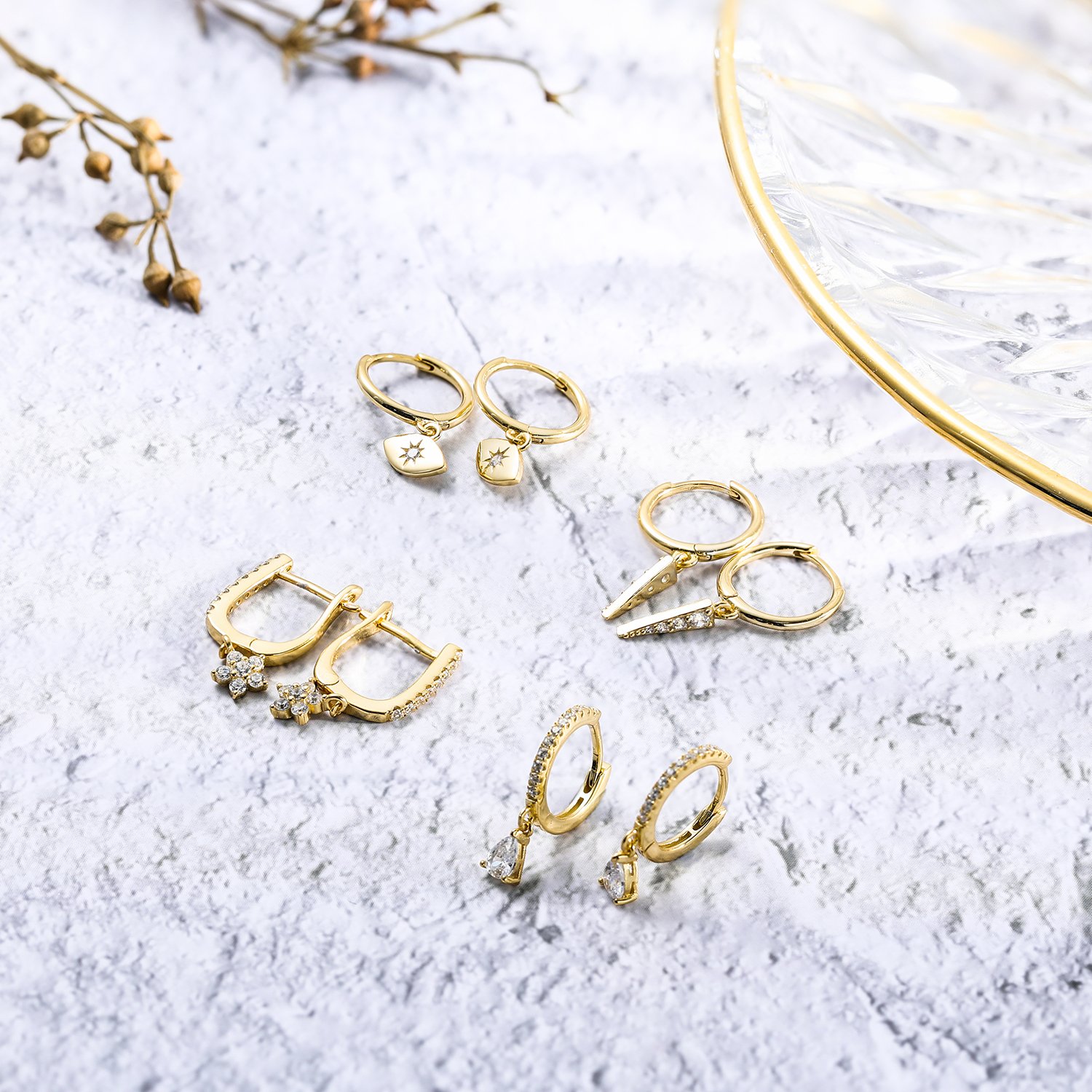 Gold Huggie Hoops - Image 4