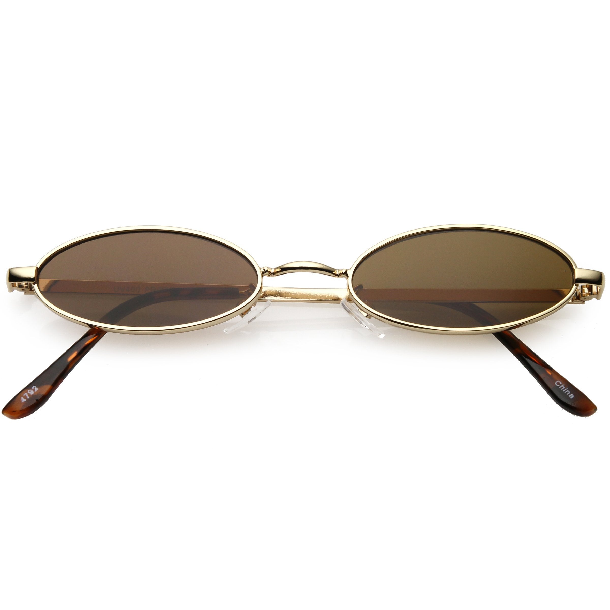 Retro 1990's Small Oval Metal Sunglasses - Image 6