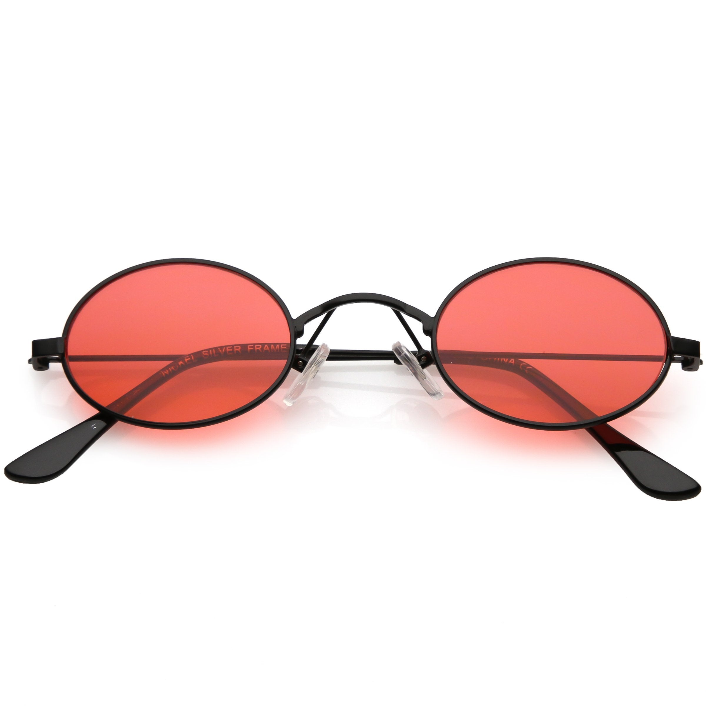 Small Oval Color Tone Metal Sunglasses - Image 7
