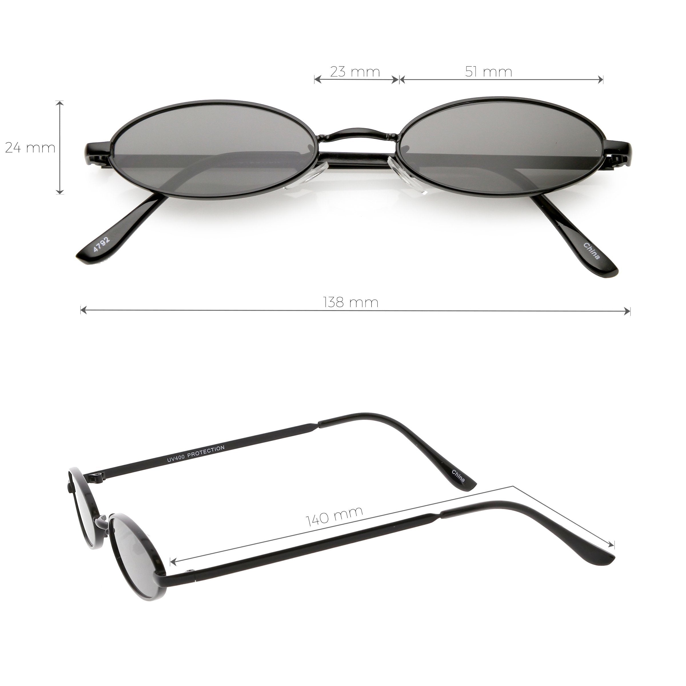 Retro 1990's Small Oval Metal Sunglasses - Image 7