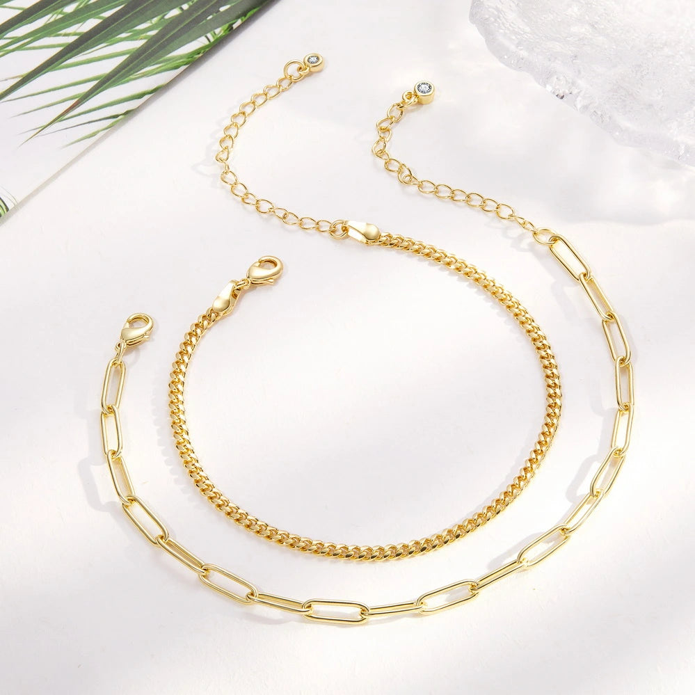 Adjustable Paperclip Beaded Summer Beach Anklets - Image 4