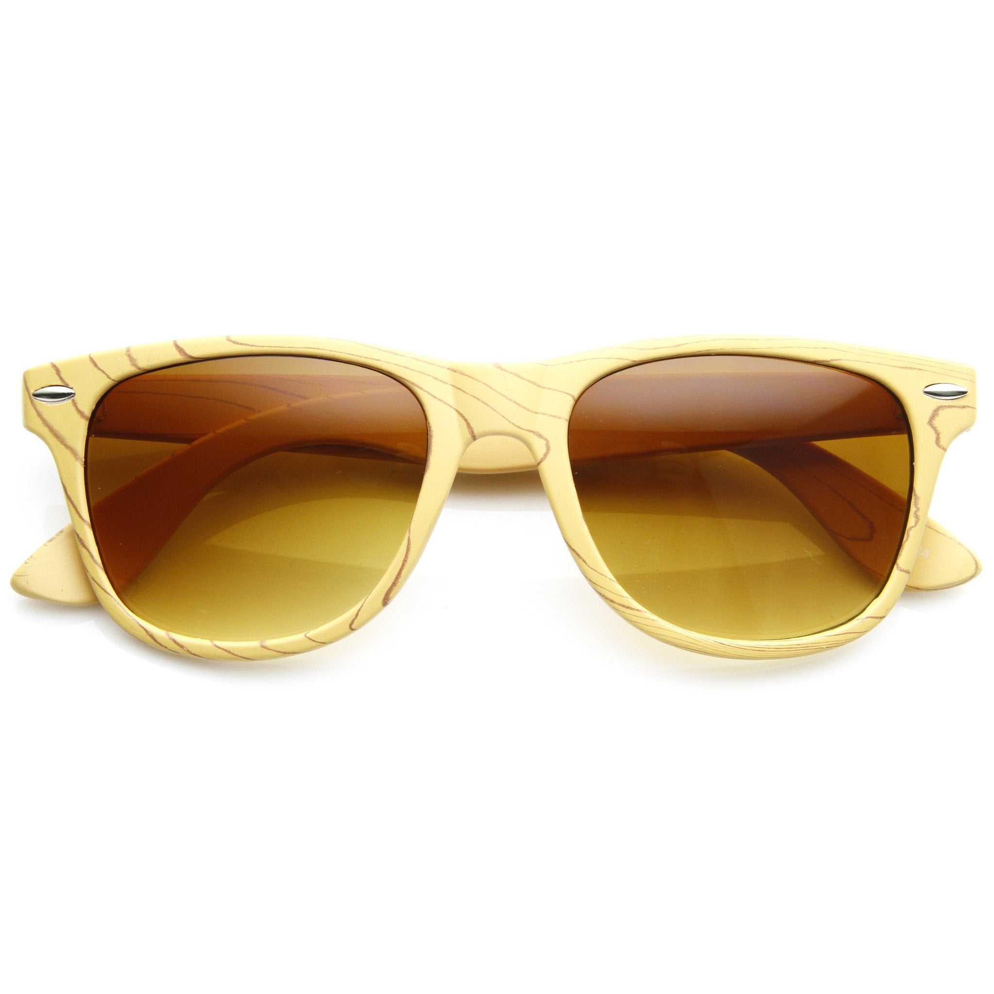Wood Print Horned Rim Sunglasses - Image 4