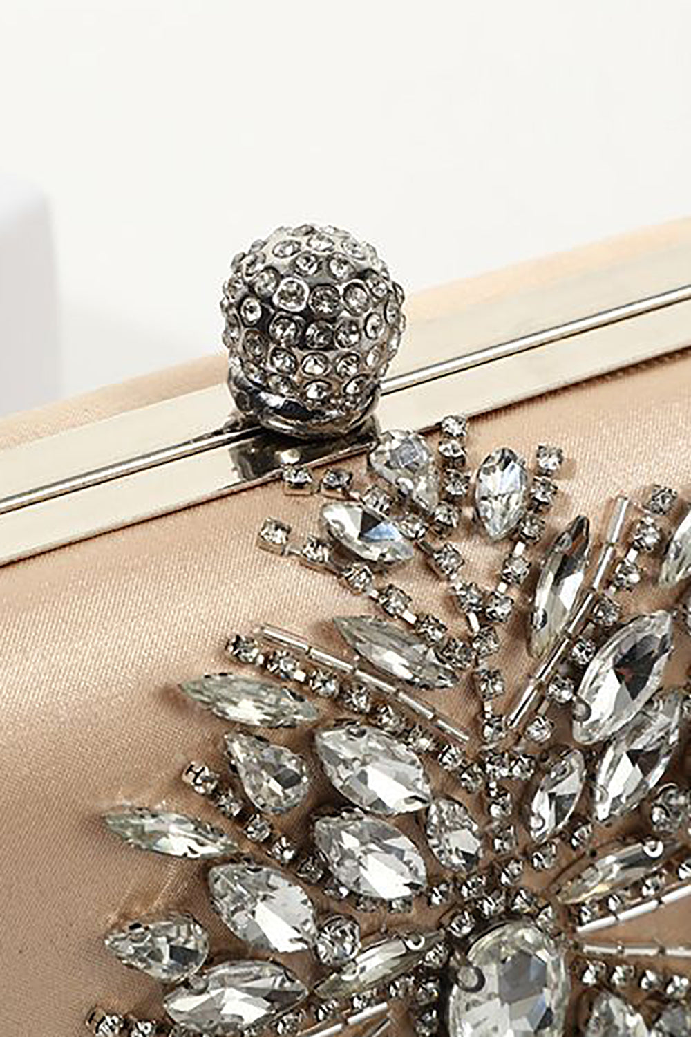 Champagne Rhinestone Evening Clutch Purse Bag - Image 3