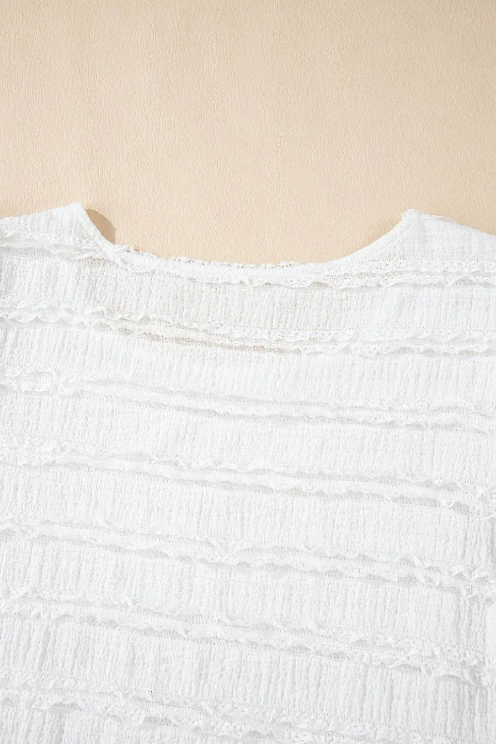 Frilled Lace Trim Bubble Sleeve Blouse - Image 10