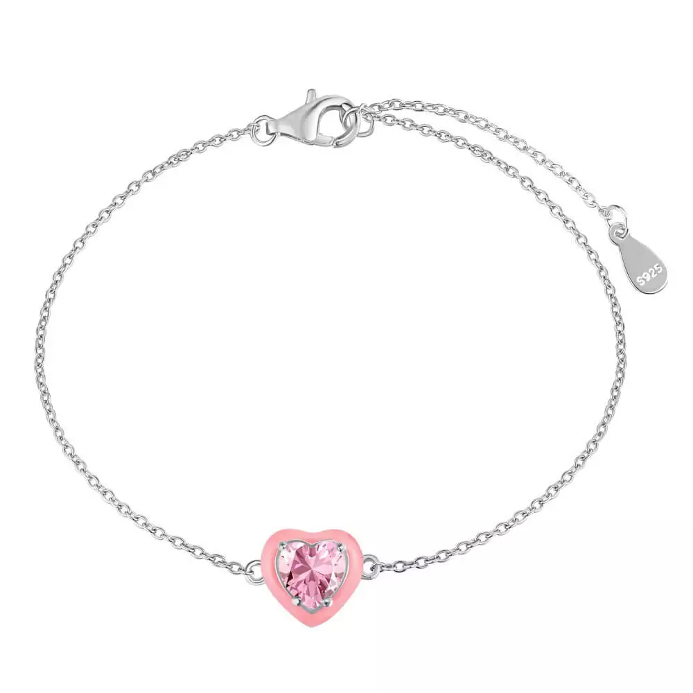 Enamel Macaron Round Heart Bracelet - Image 5