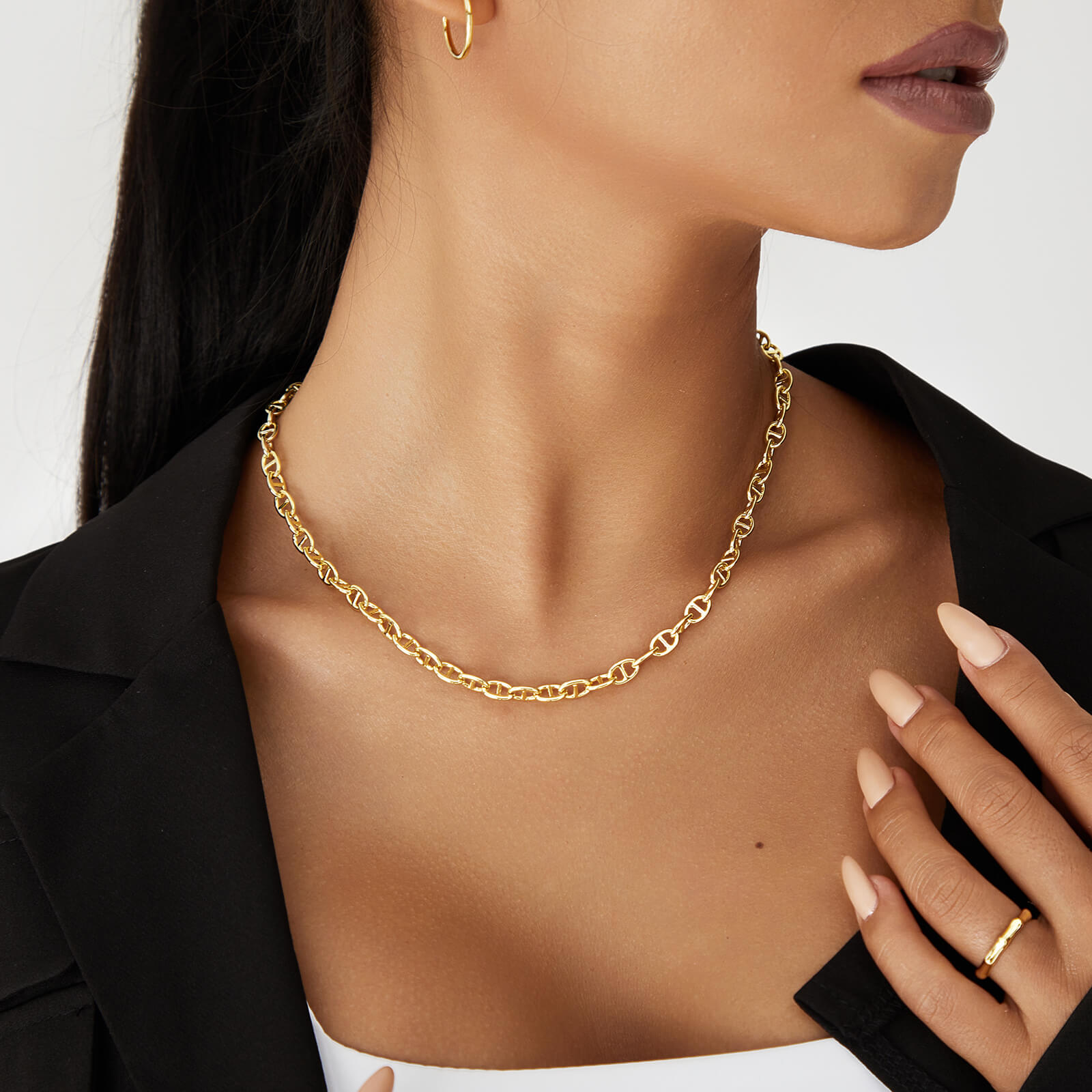 14K Gold Plated Curb Chain Necklace - Image 6