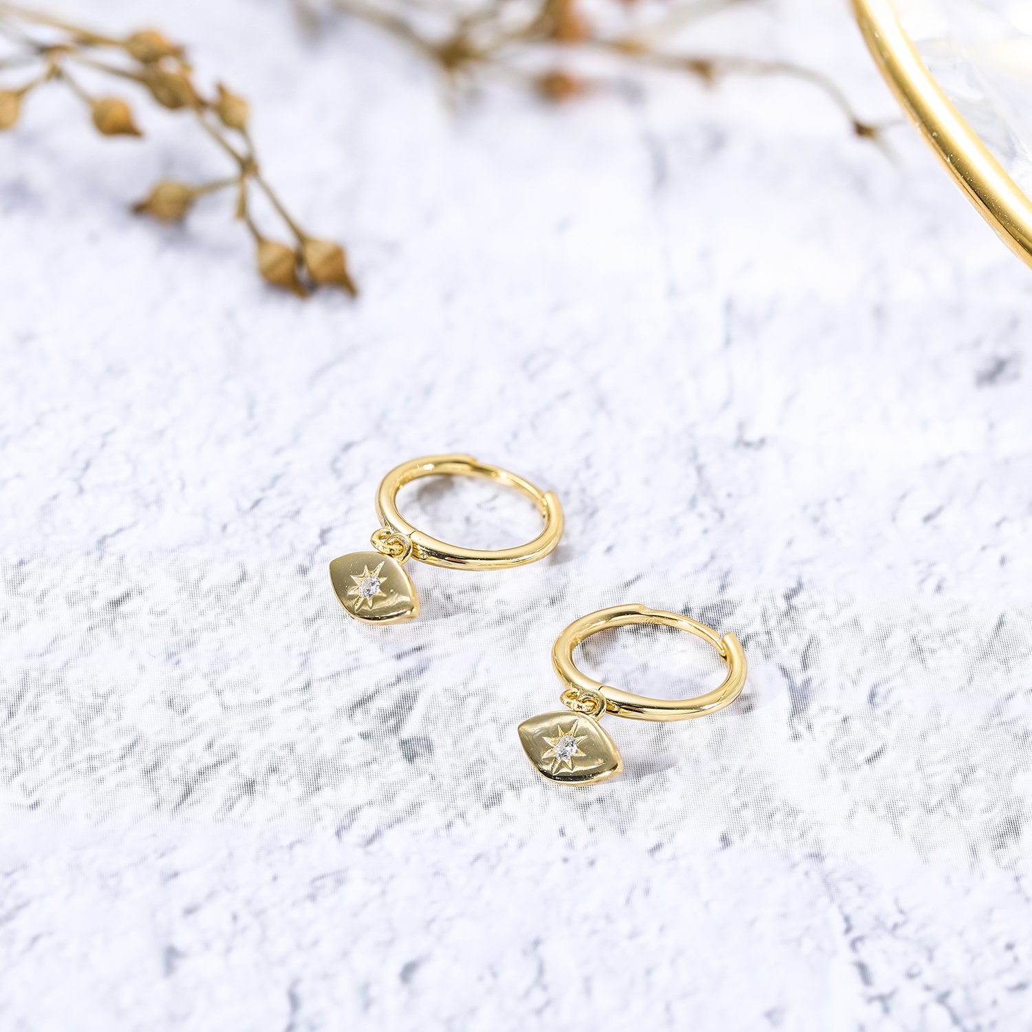 Mini Huggie Evil Eye Hoops - Image 3