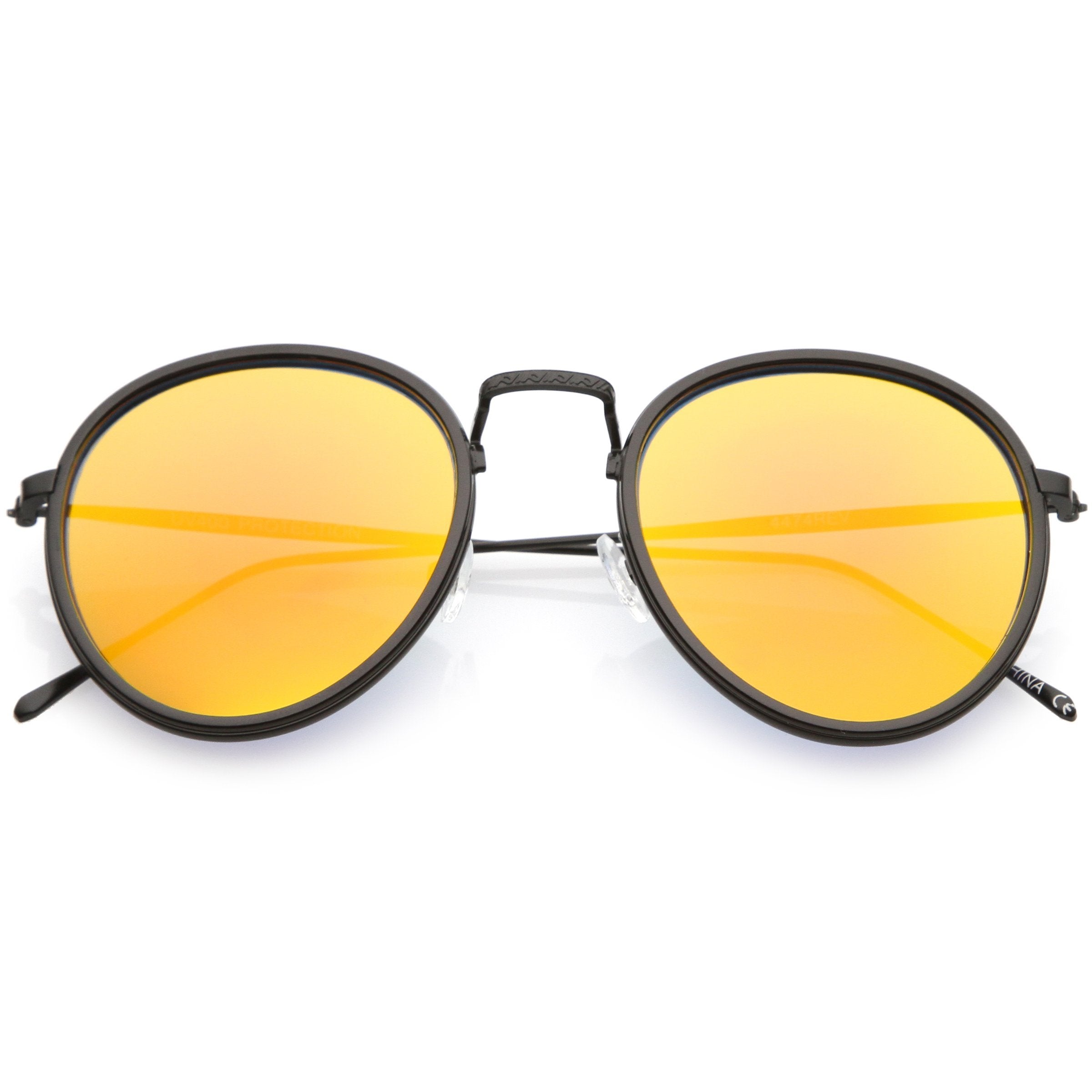 Modern Mirrored Flat Lens Aviator Sunglasses - Image 4