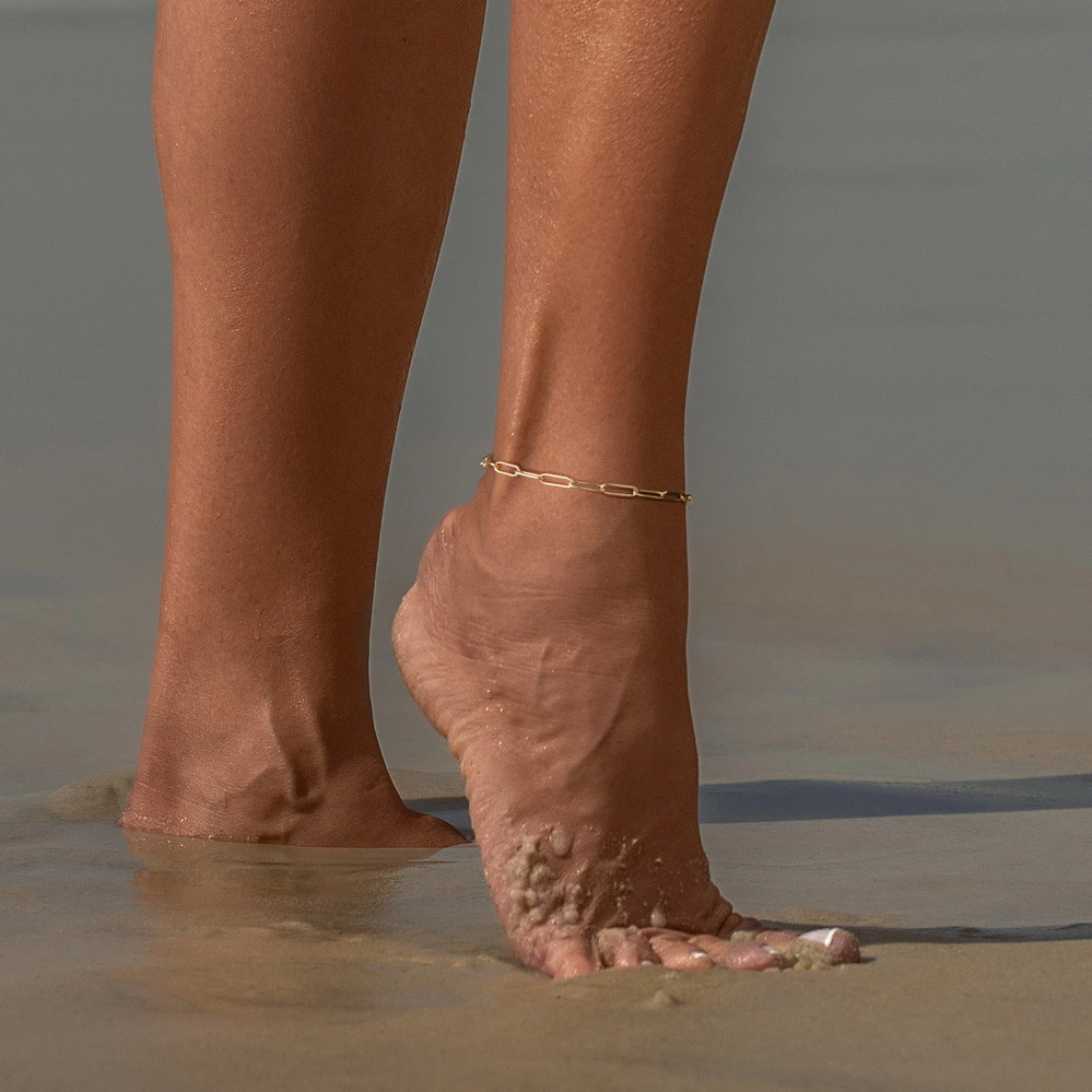 4mm 14K Gold paperclip Ankle - Image 4