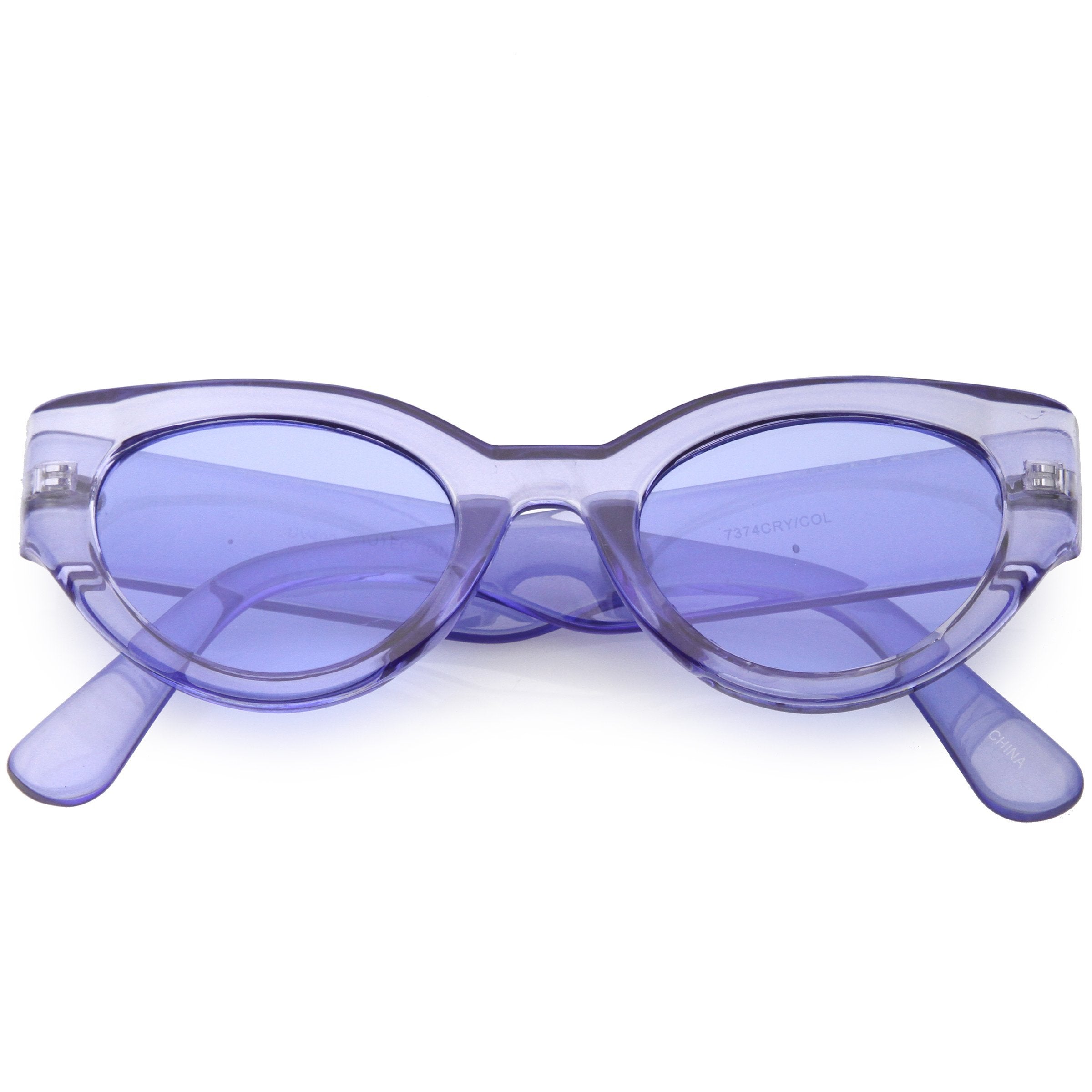 Retro Bold Translucent Color Tone Sunglasses - Image 7