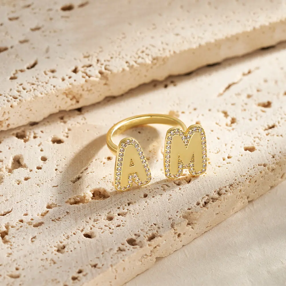 Custom Dainty Initial Letter Ring - Image 2