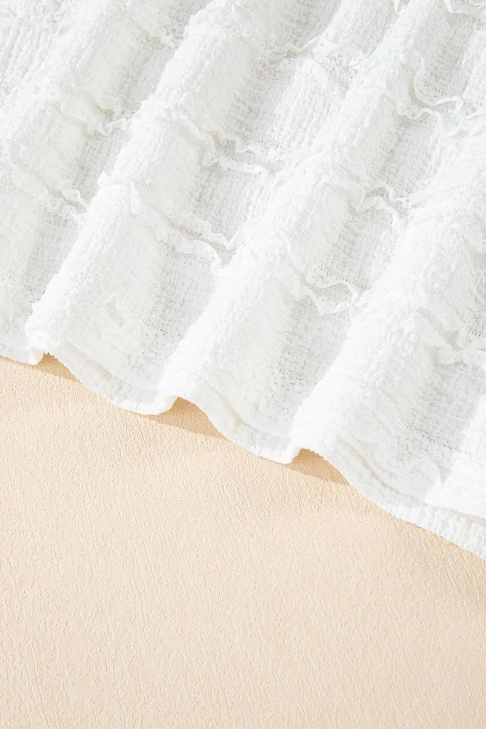 Frilled Lace Trim Bubble Sleeve Blouse - Image 11