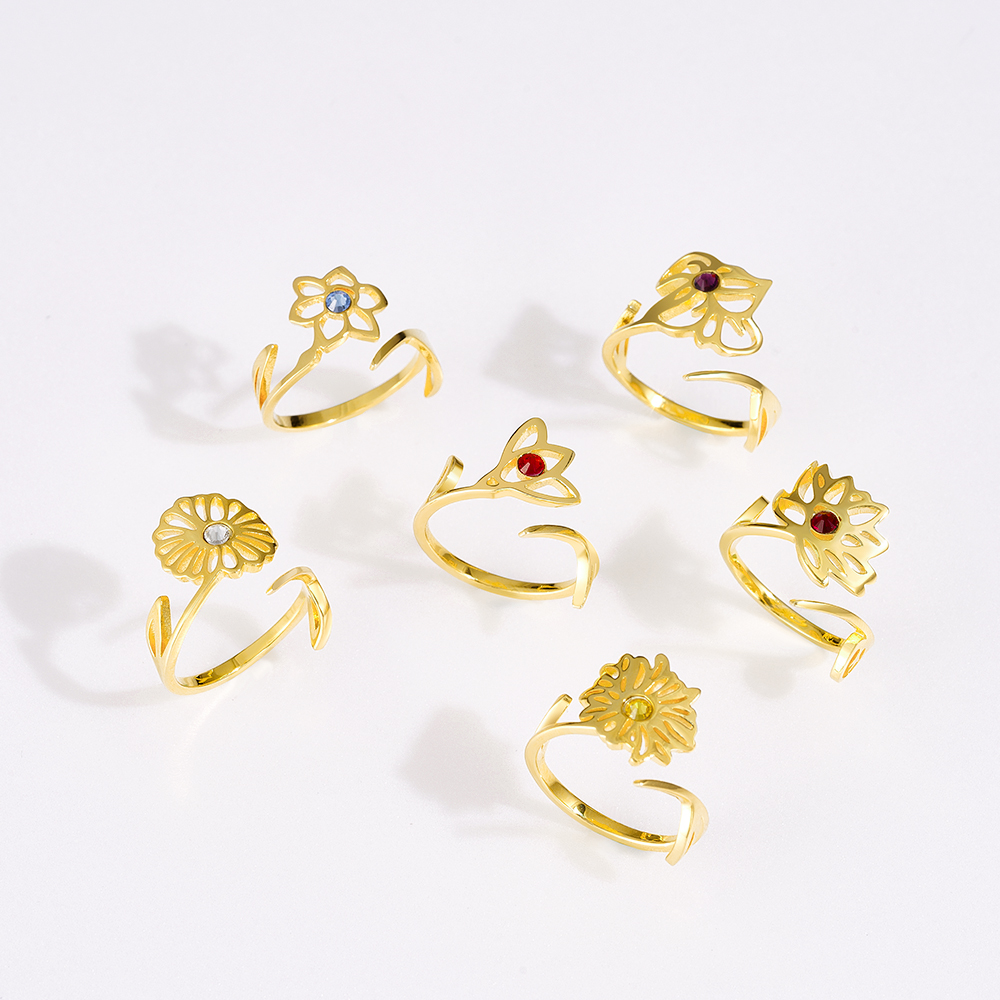 Handmade Birth Month Flower Ring - Image 3