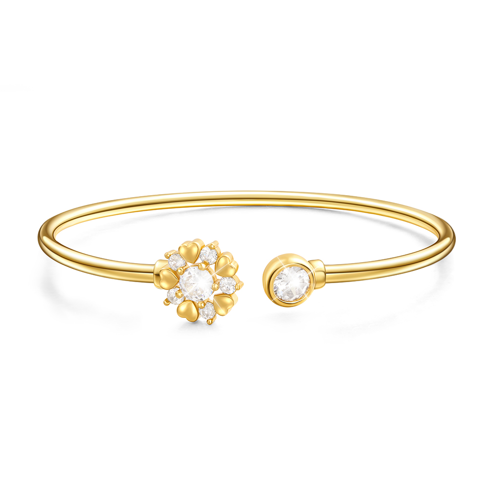 Light Weight Flower Design Diamond Simulate Bracelet